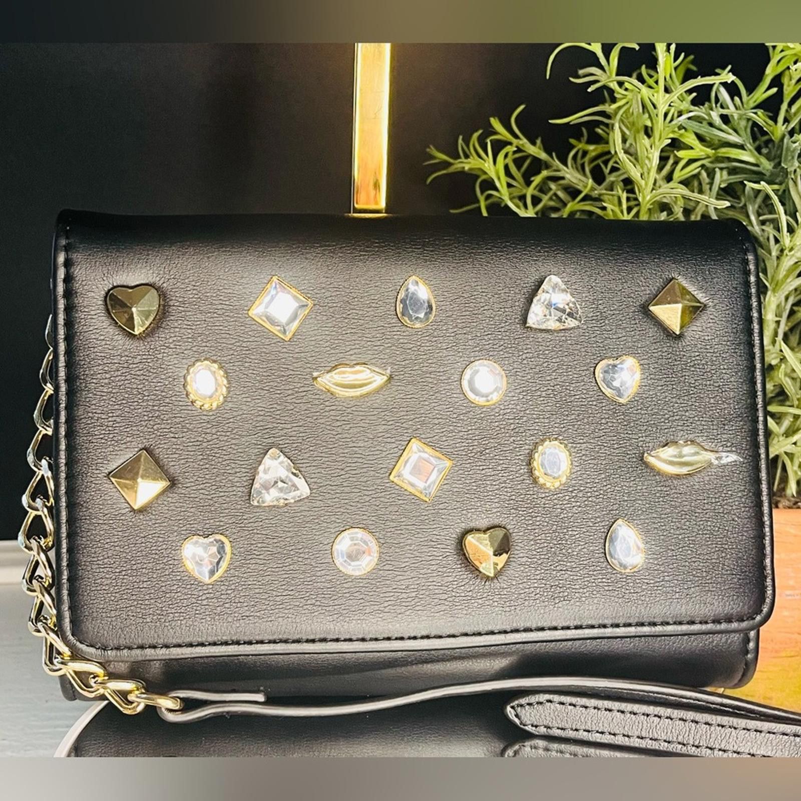 Betsey Johnson Betsey Johnson Studded Gem Crossbody Bag With Chain Strap Size ONE SIZE - 5 Thumbnail