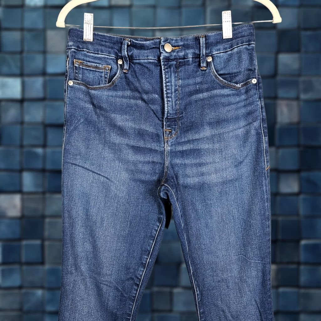 Good American Good American Jeans Skin n y Blue Casual Women Size 8/29 Mid Rise Pockets Denim Cotton Elastane Viscose Regular Size 29" - 1 Thumbnail