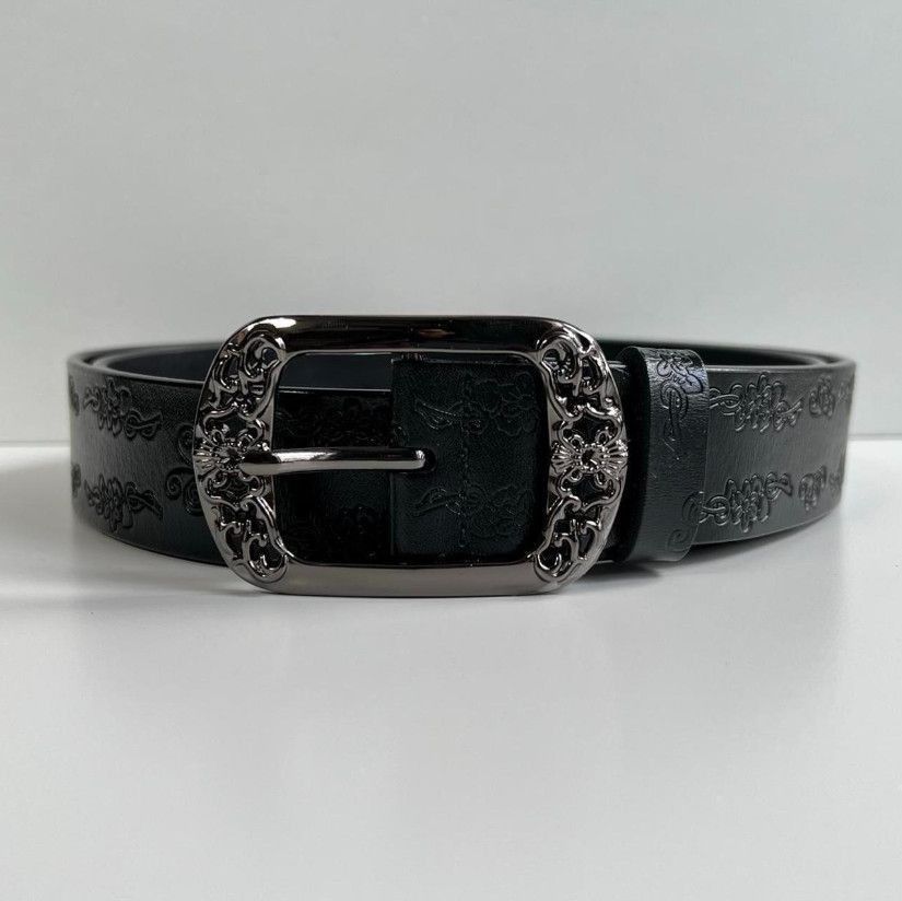 Japanese Brand Vintage style American western floral design black belt Size ONE SIZE - 1 Thumbnail