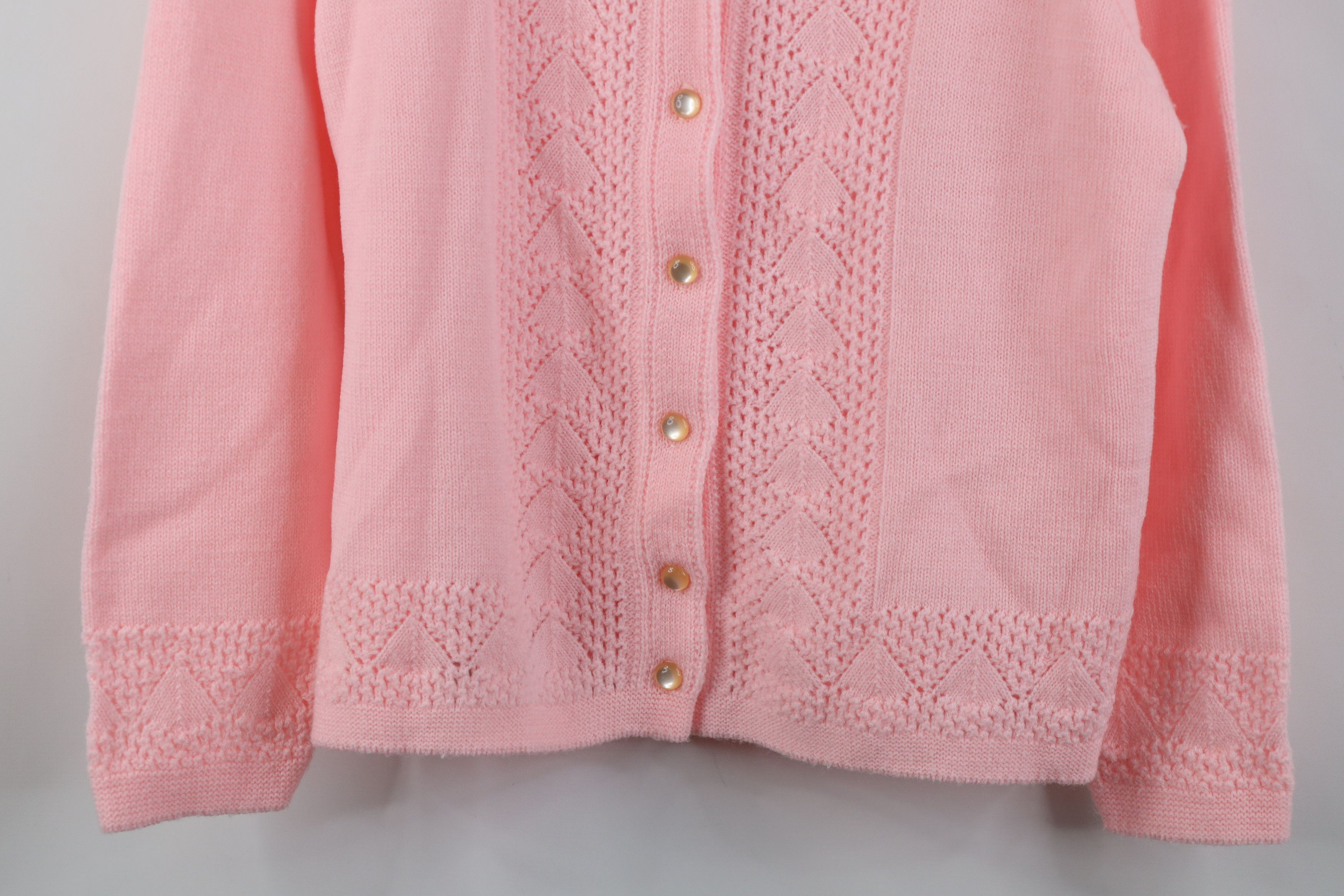Vintage Vintage 50s 60s Streetwear Crochet Knit Cardigan Sweater USA Size M / US 6-8 / IT 42-44 - 3 Thumbnail