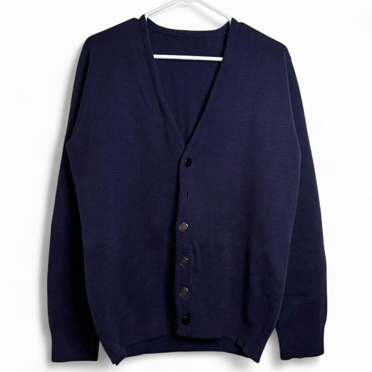 Vintage Vintage 90s Deep Purple Cardigan Sweater Size US M / EU 48-50 / 2 - 1 Thumbnail