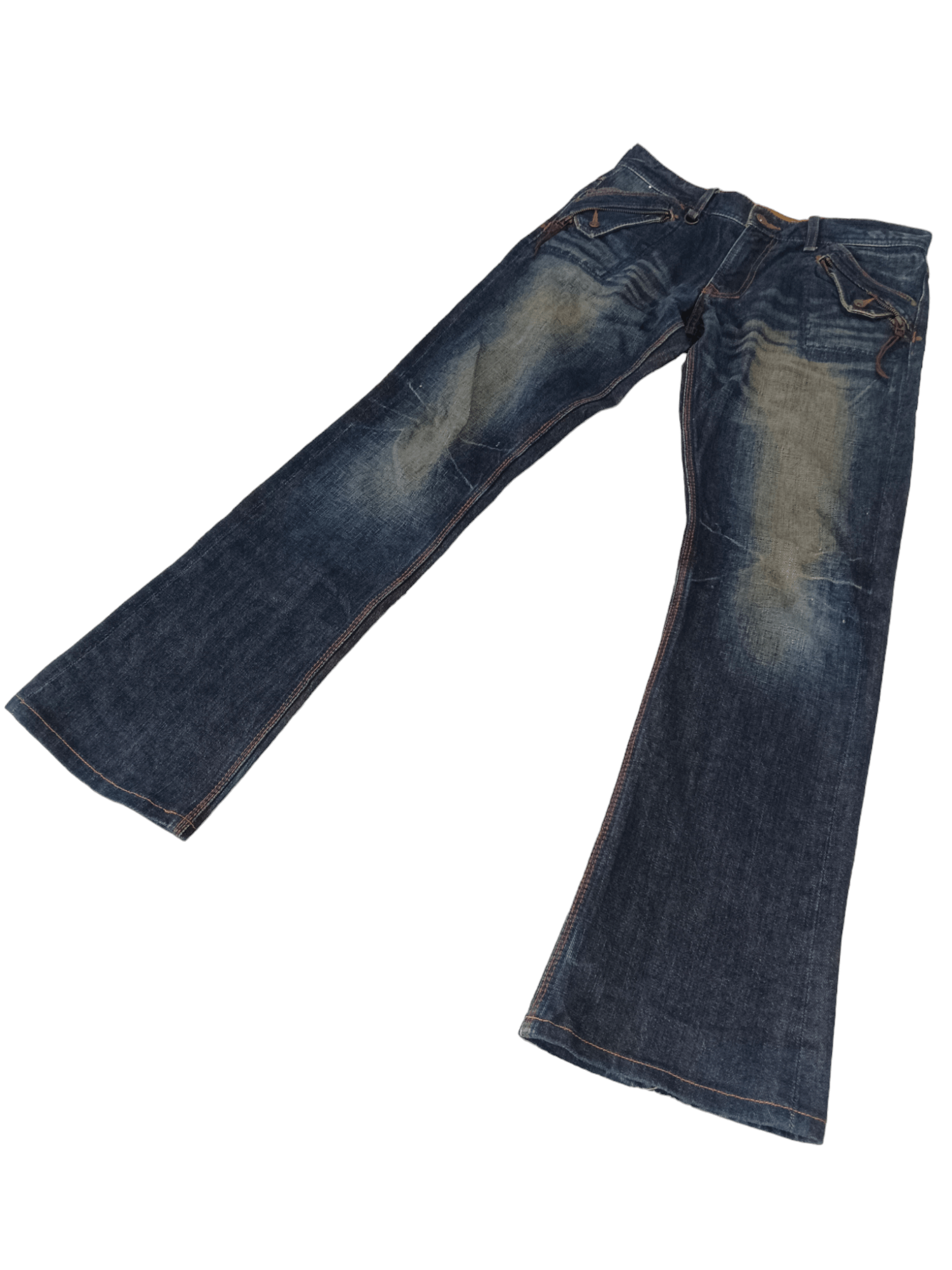 image of Semantic Design Minimalist Flare Denim in Blue Denim, Men's (Size 30)