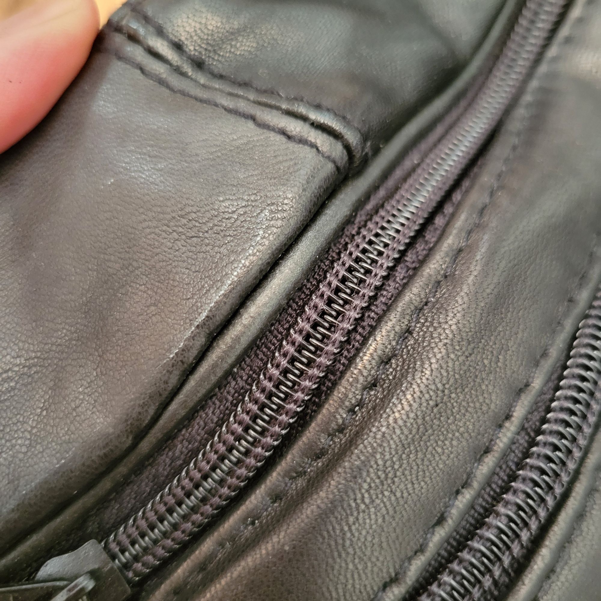 Other Black Leather Waist Fanny Pack Bum Bag Multiple Zipper Pocke Size ONE SIZE - 7 Thumbnail