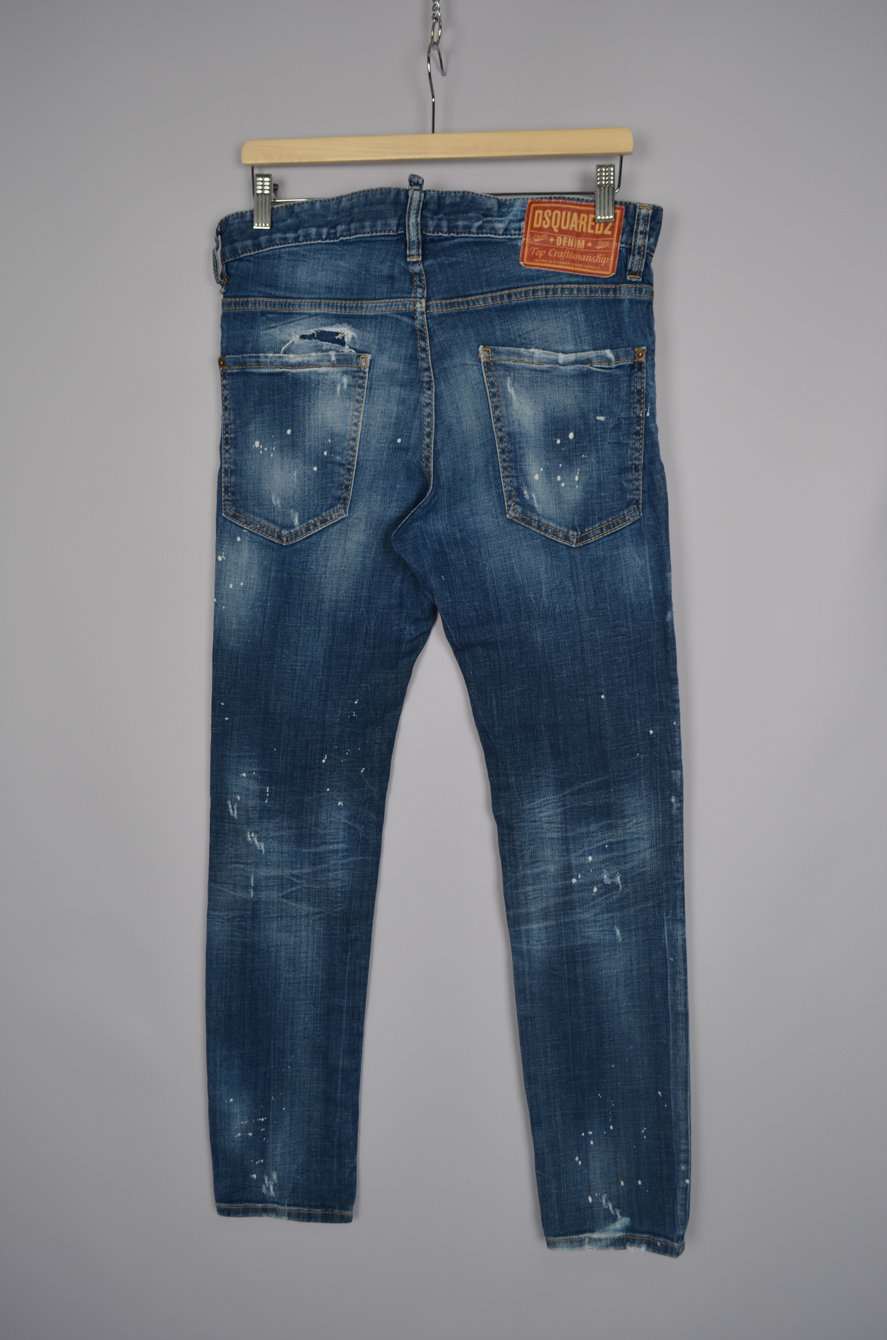 Dsquared2 Dsquared2 Cool Guy Blue Painted Distressed Slim Jeans W30 Size US 30 / EU 46 - 8 Thumbnail