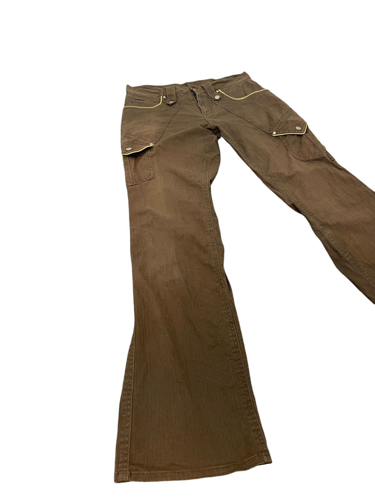 Le Grande Bleu (L.G.B.) Flare Cargo Semantic Design Faded Herringbones 1🟦4 Size US 31 - 11 Thumbnail