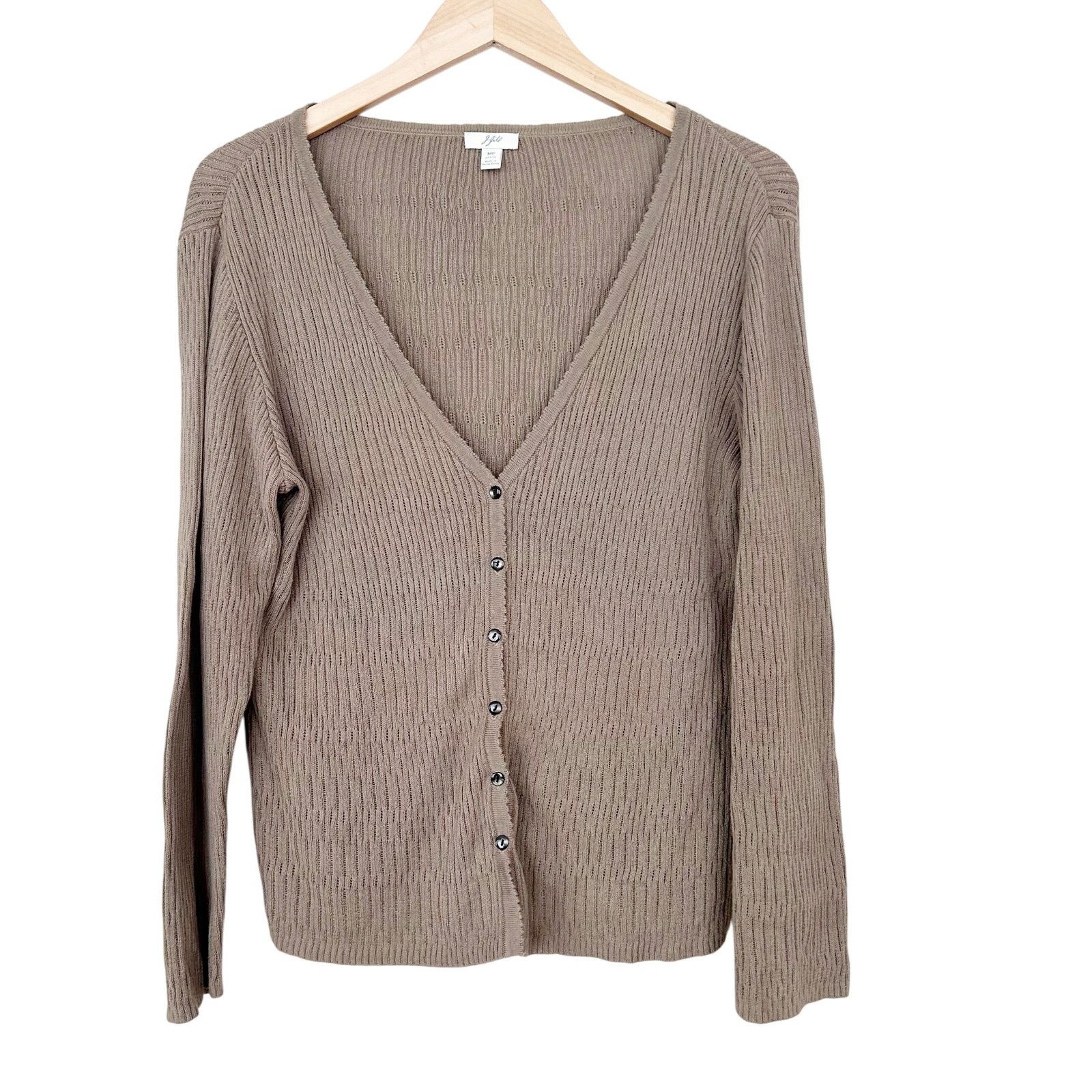Other J. Jill Brown Knit Button Front Cardigan Sz MP Size M / US 6-8 / IT 42-44 - 1 Thumbnail
