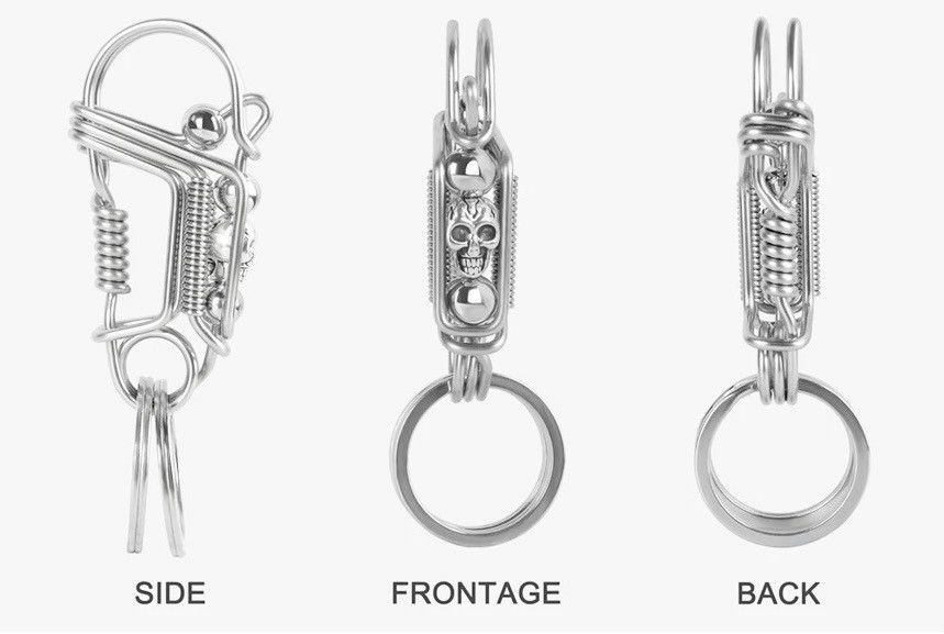Vintage Retro Round Skull Bead Keychain Size ONE SIZE - 3 Thumbnail