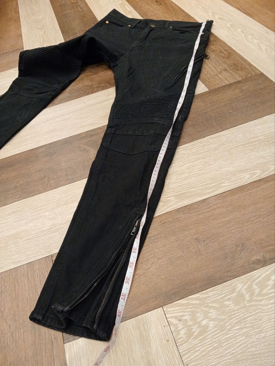 Japanese Brand JAPANESE 1 PIU 1 UGUALE 3 BIKER DENIM PANTS Size US 31 - 19 Thumbnail