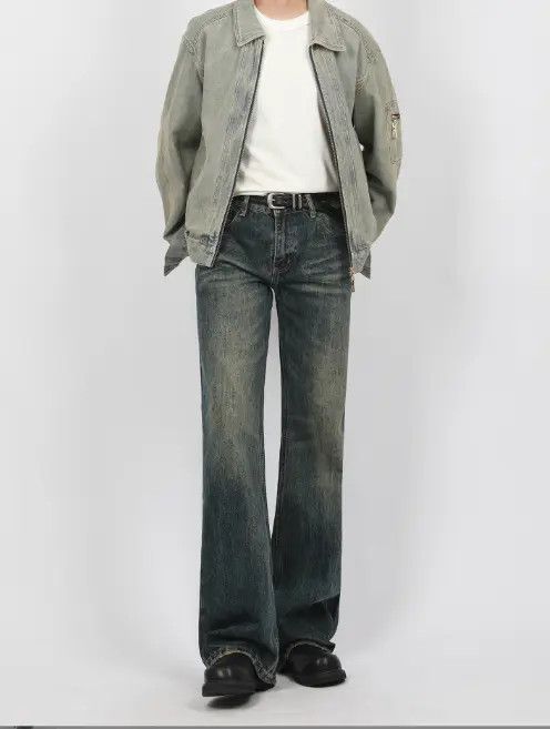 VIBE Men's cleanfit distressed vintage flared jeans Size US 32 / EU 48 - 3 Thumbnail