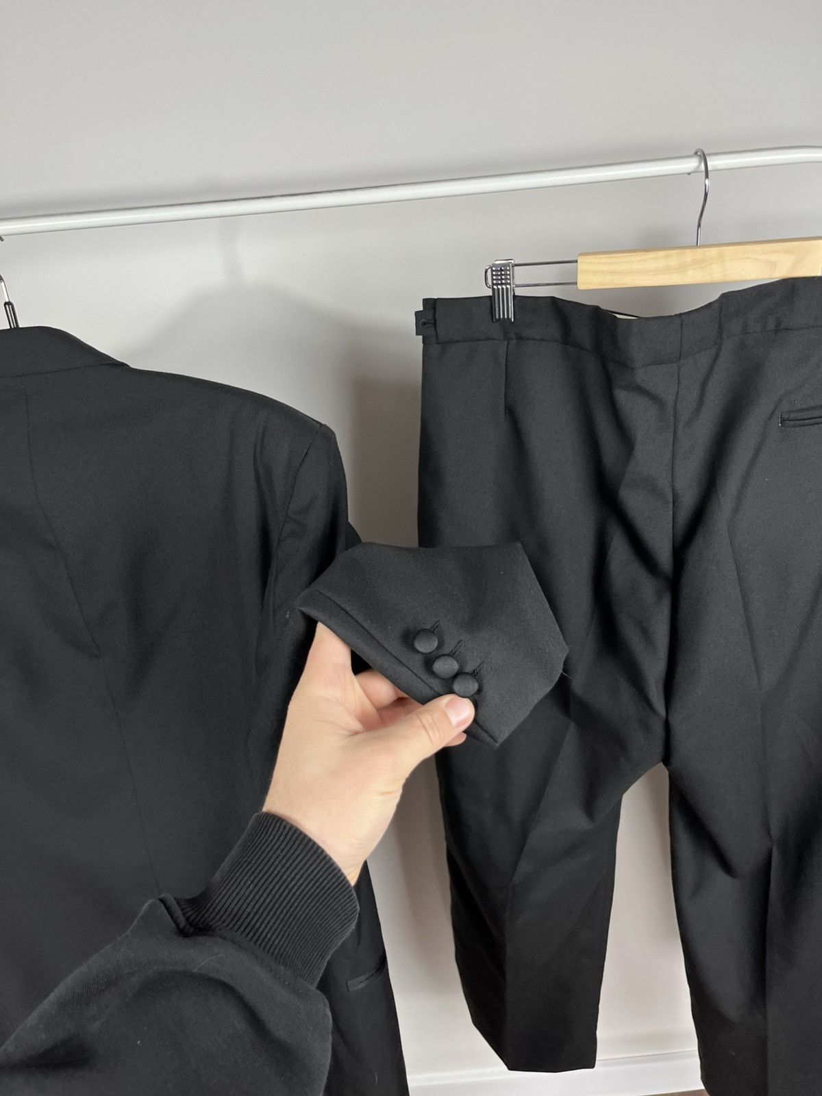 Other Black Tuxedo Suit Double Breasted Blazer Pants England 40R Size 40R - 16 Thumbnail