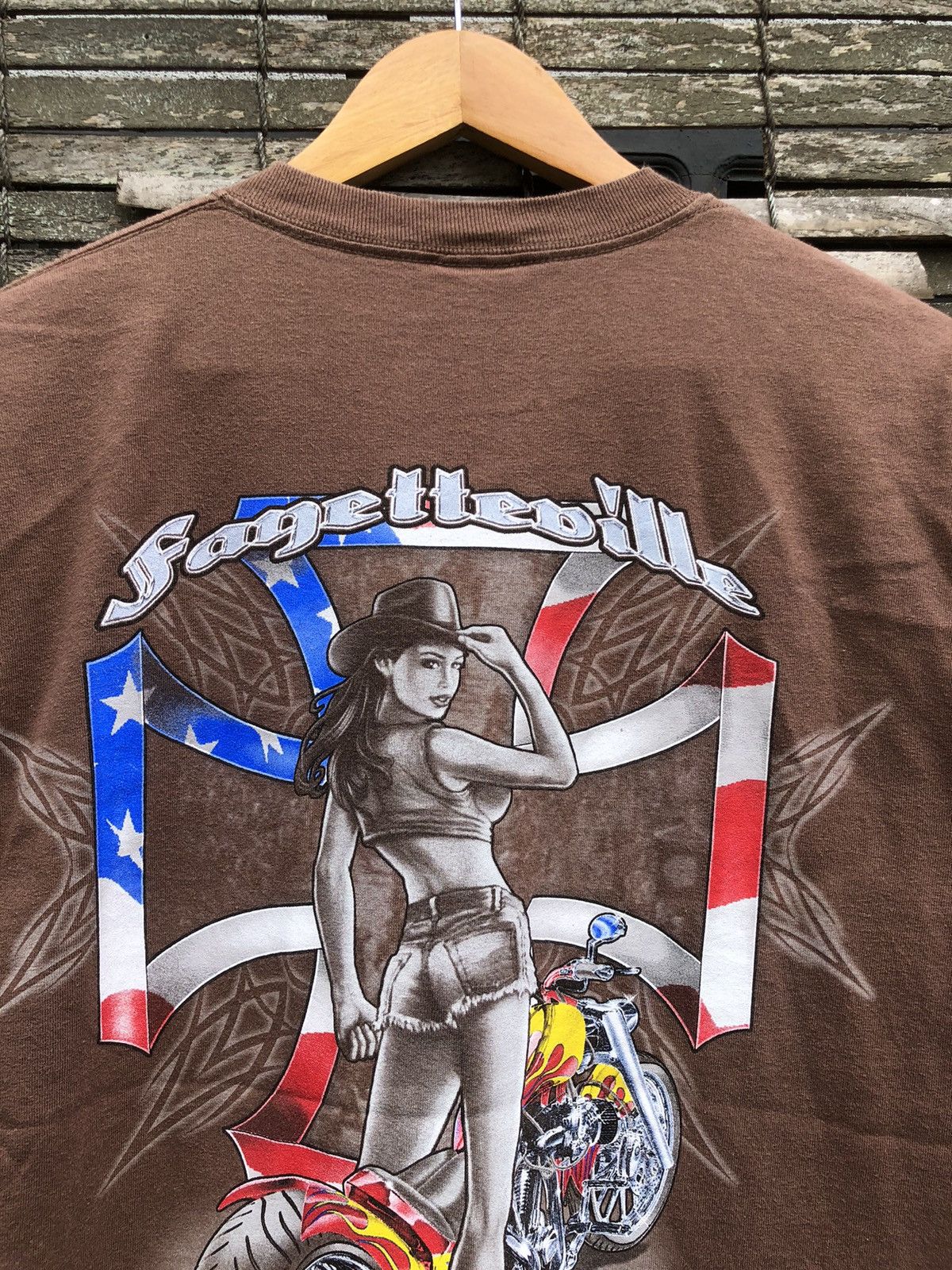 West Coast Choppers Vintage Y2K Sunfaded Fayetteville Arkansas Biker Backhit Tee Size US M / EU 48-50 / 2 - 3 Thumbnail