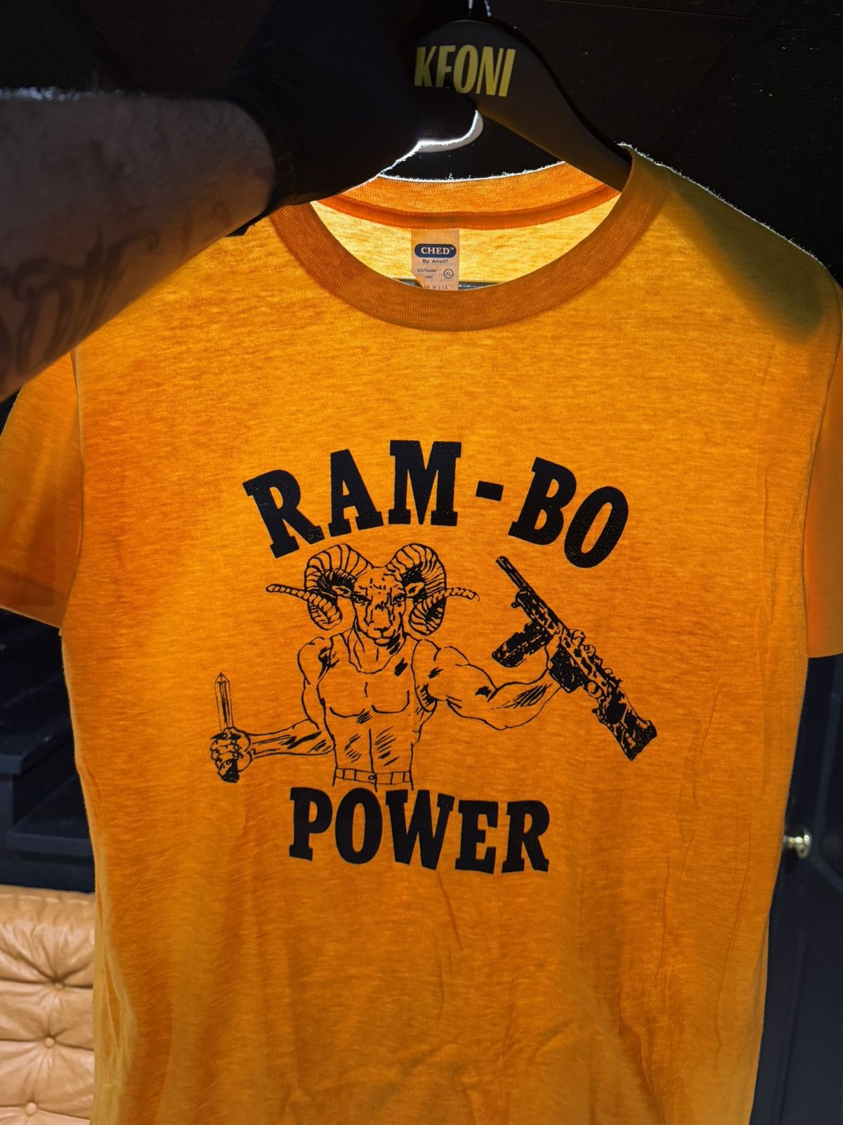 Vintage 1980s Vintage Ram Single Stitch Rare Cult Grunge Gun Tee XL Size US XL / EU 56 / 4 - 8 Thumbnail