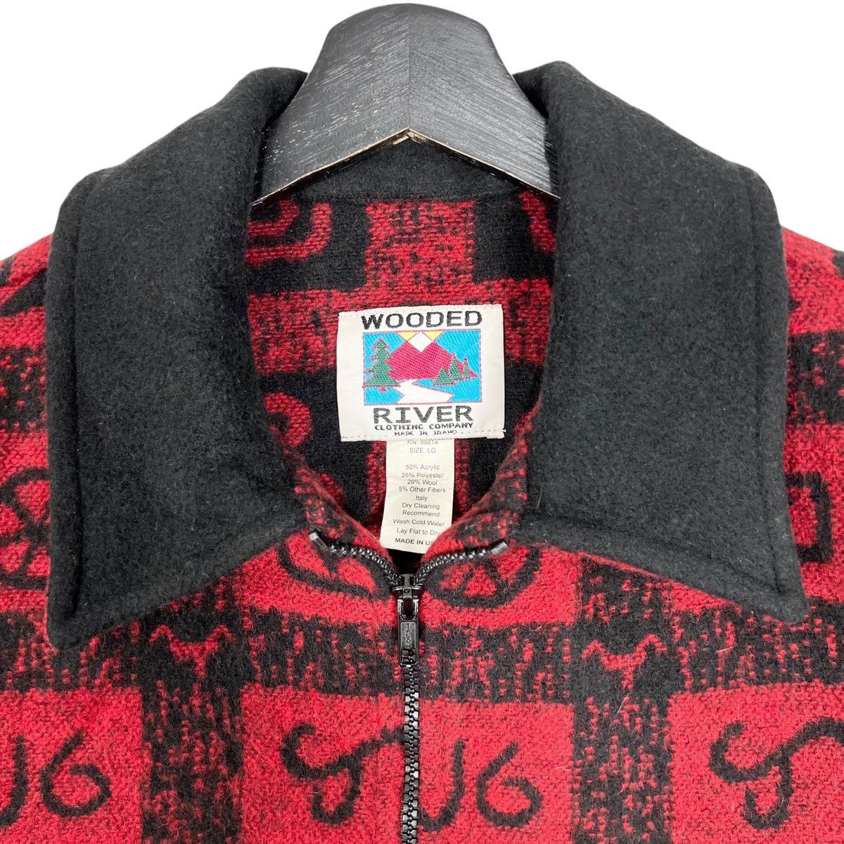 Vintage Vintage Wooded River Full Print Women Wool Jacket Size L / US 10 / IT 46 - 5 Thumbnail