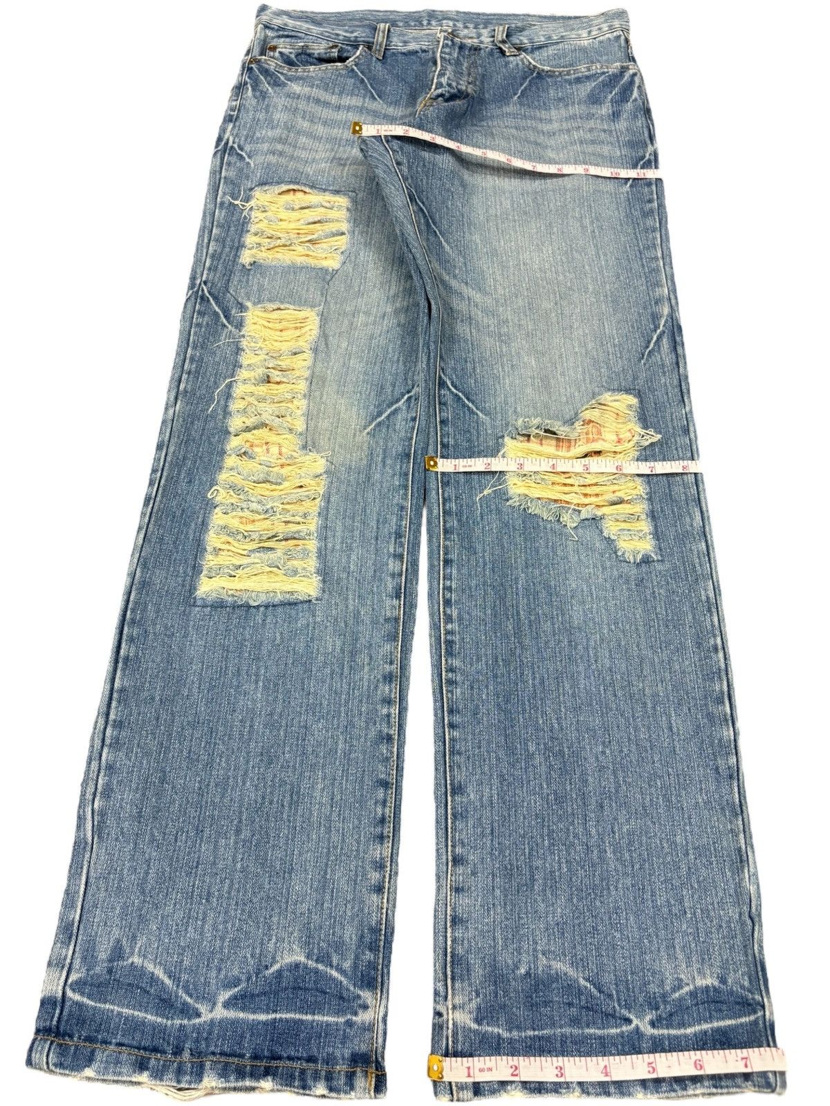 Japanese Brand Vintage Japanese Brand Patched Distressed Loose Jeans Size US 32 / EU 48 - 13 Thumbnail