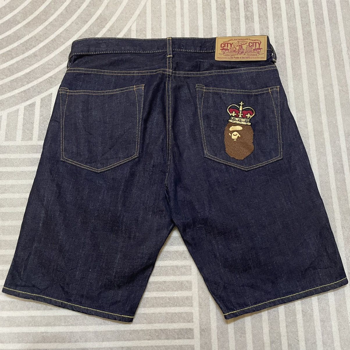 Bape BAPE Bathing Ape Denim Shorts Size US 33 - 3 Thumbnail