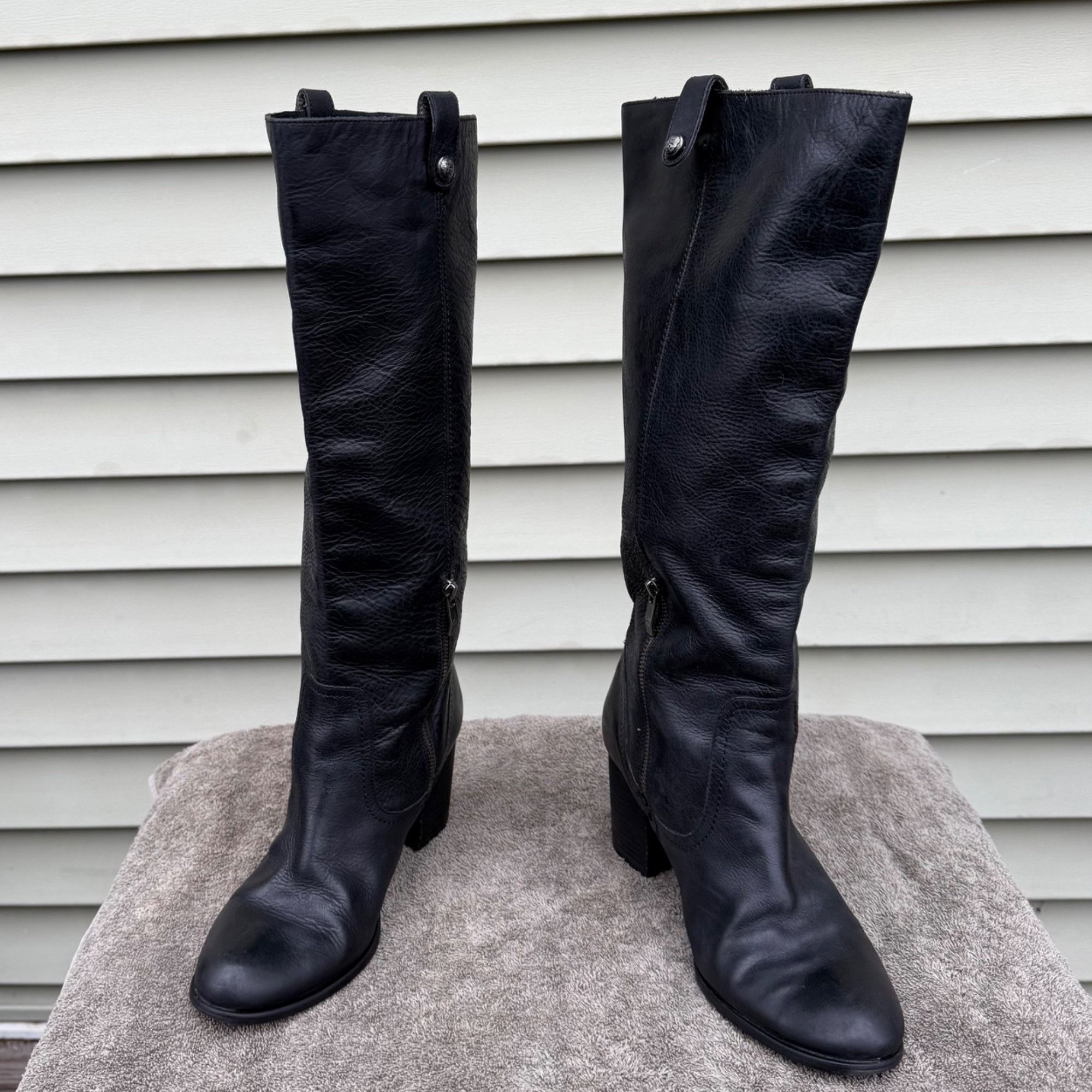 Vince Camuto Vince Camuto Black Leather Boots - Calf Zipper - 9.5B Size US 9.5 / IT 39.5 - 4 Thumbnail