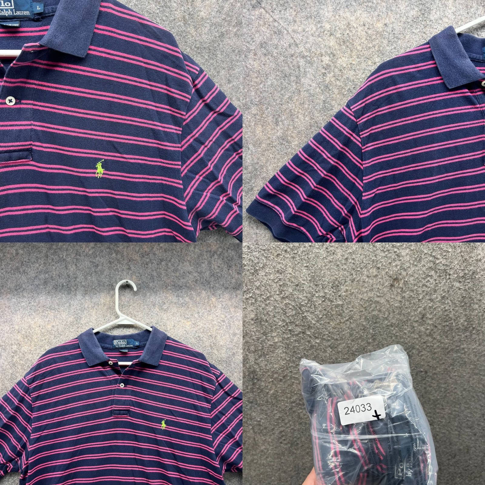 Ralph Lauren Polo Ralph Lauren Polo Shirt Men Large Adult Pink Striped Pony Preppy Rugby Shirt Size US L / EU 52-54 / 3 - 8 Thumbnail