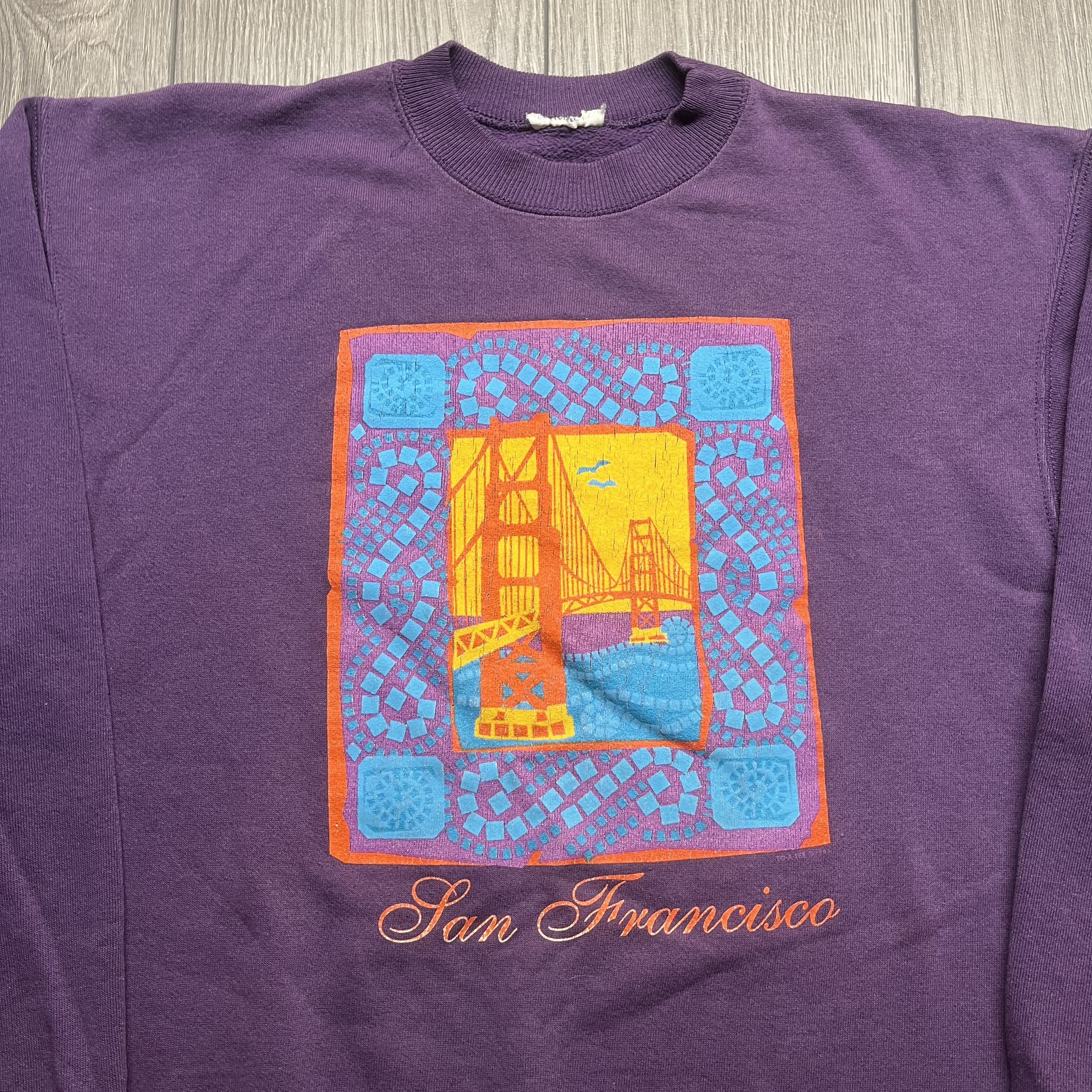 Vintage Vintage San Fransisco 1990s Art Sweatshirt Large Purple Size US L / EU 52-54 / 3 - 2 Thumbnail