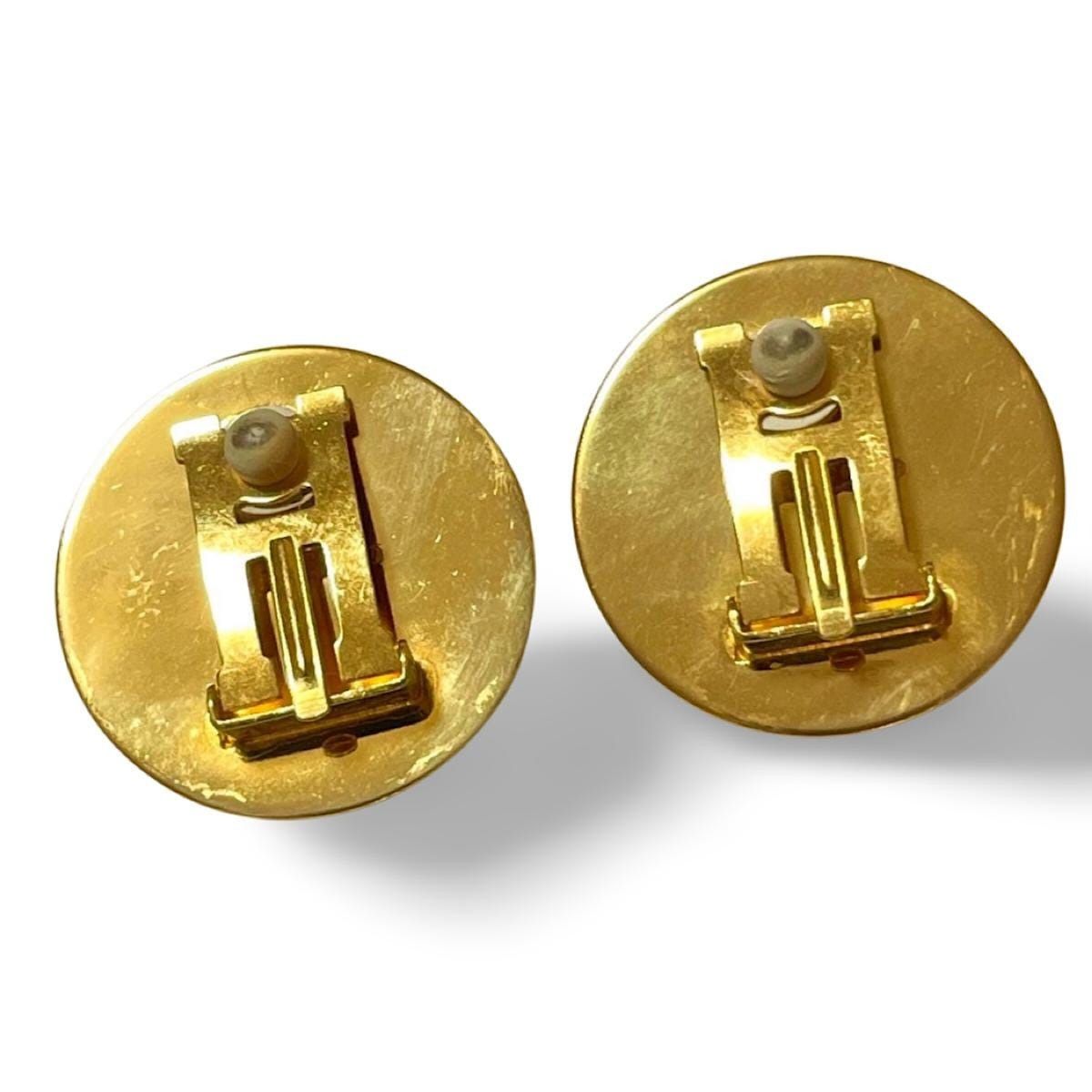 Hermes Vintage Hermes cloisonne enamel golden round earrings Size ONE SIZE - 7 Thumbnail