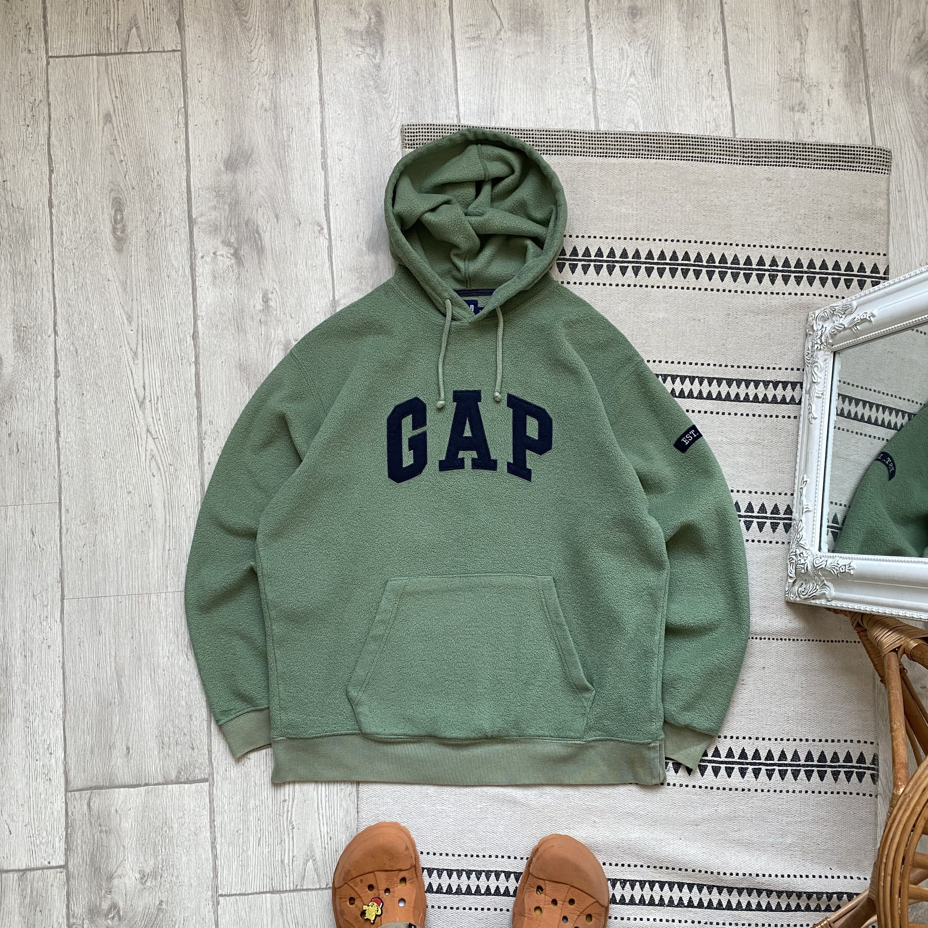 Gap Vintage 90s Gap fleece hoodie Y2K Center logo KOREA Size US M / EU 48-50 / 2 - 1 Thumbnail