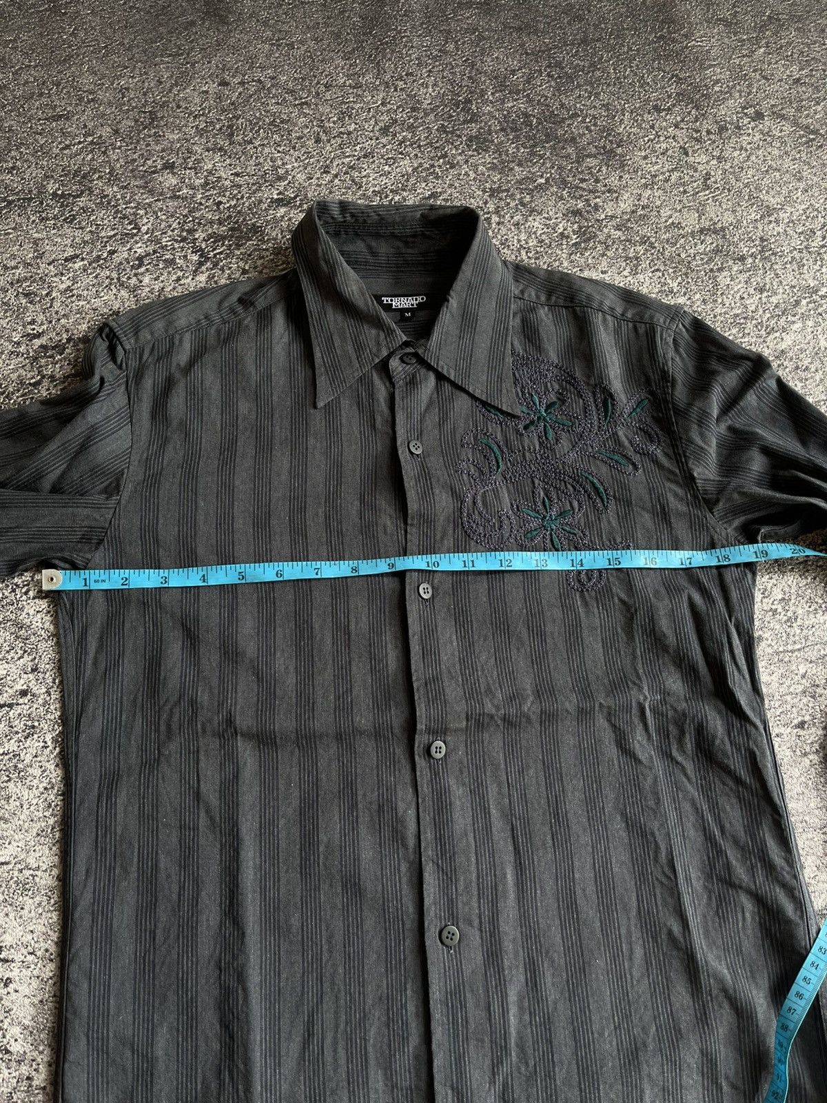 Tornado Mart Tornado Mart Japan Sun faded embroidery flower stripes shirt Size US M / EU 48-50 / 2 - 8 Thumbnail