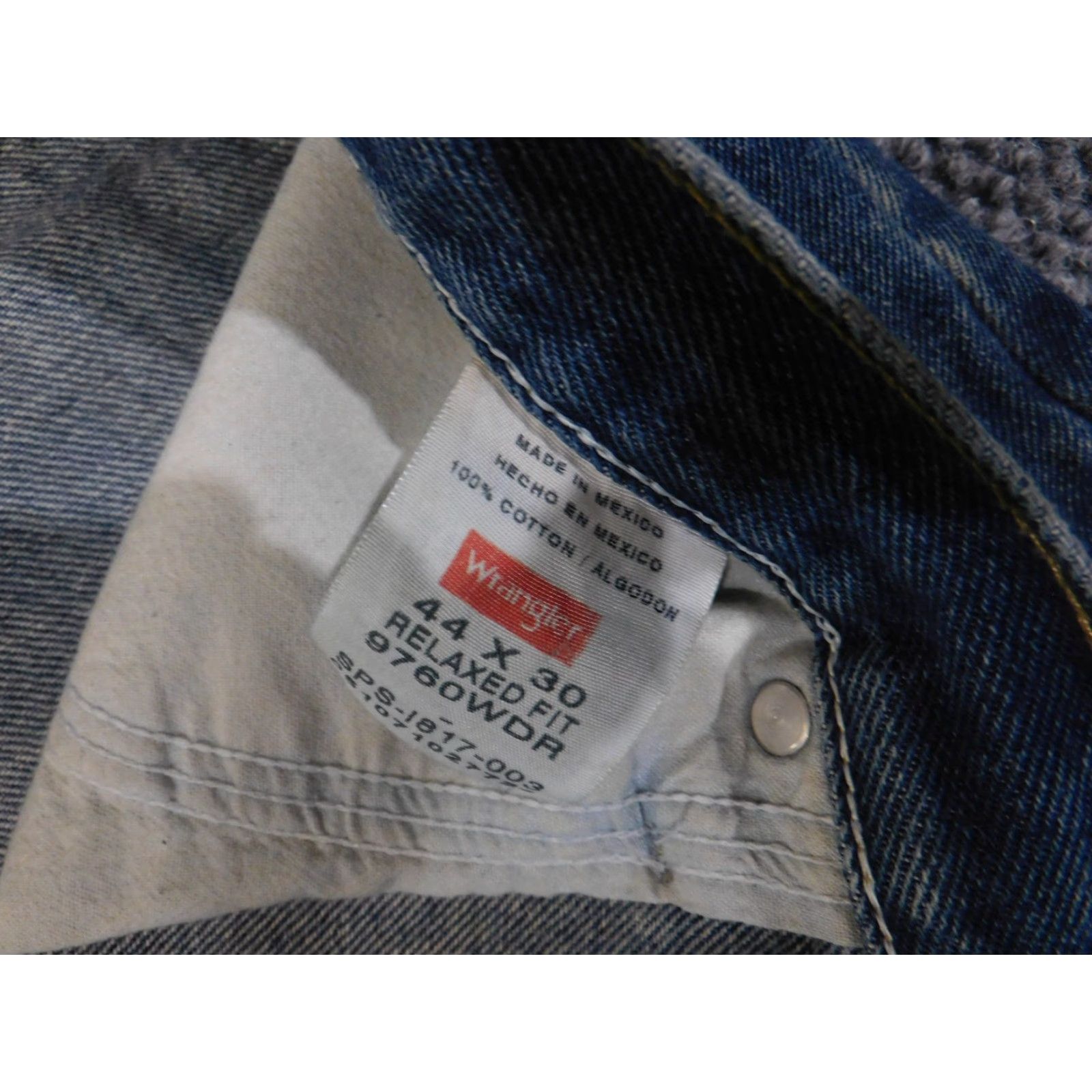Wrangler VINTAGE Wrangler Jeans Mens 44x30 Blue Relaxed Fit 9760WDR Classic Denim Workwear Pants Size US 44 / EU 60 - 6 Thumbnail