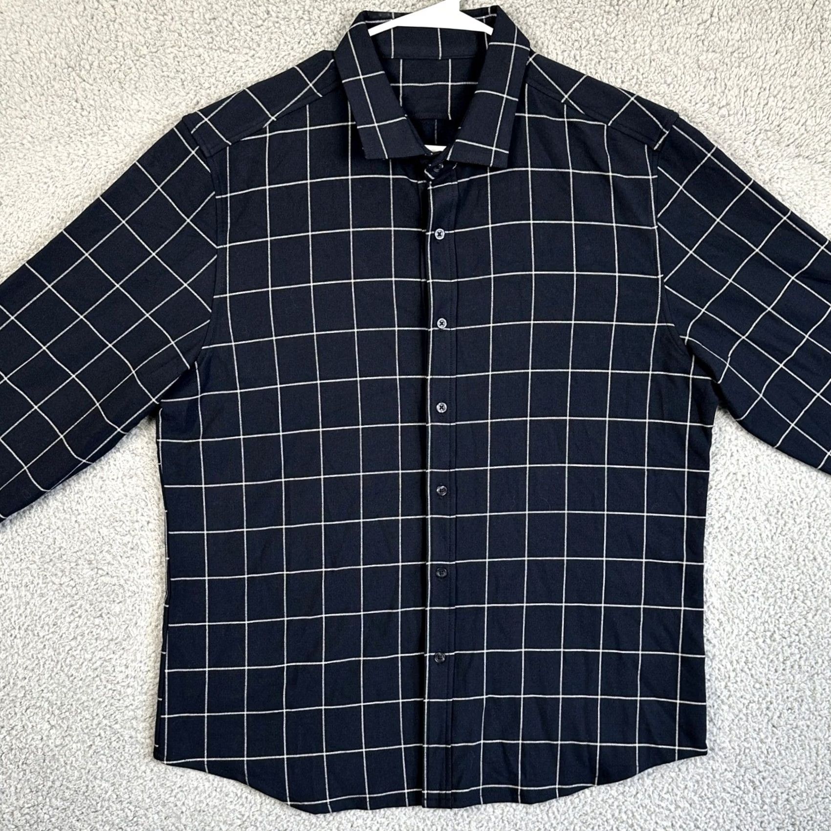 Vintage Ministry Of Supply Shirt Button Up Men XL Navy Blue Windowpane Check Long Sleeve Size US XL / EU 56 / 4 - 3 Thumbnail