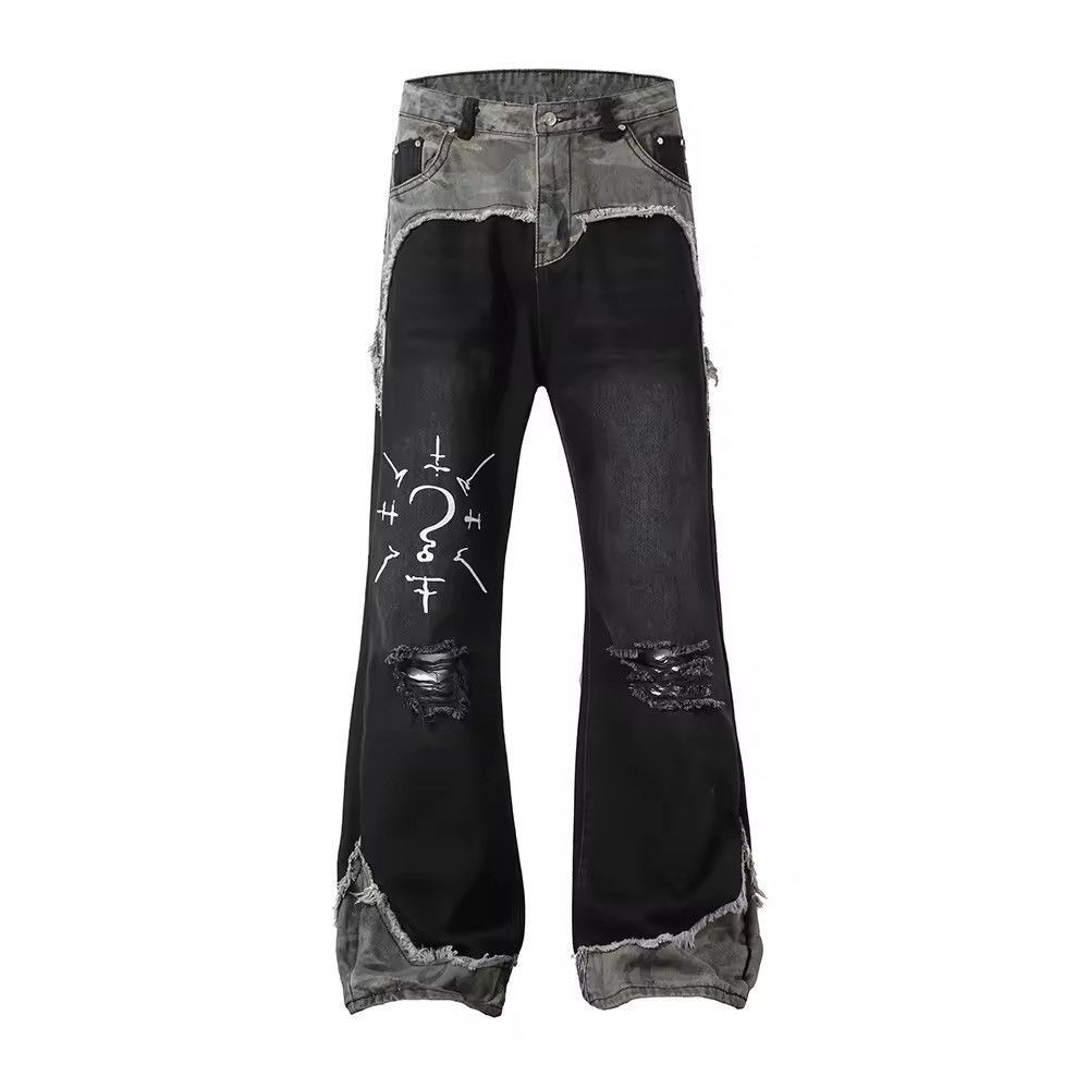 Jewelry Streetwear Patchwork Boot Cut Jeans Size US 31 - 3 Thumbnail