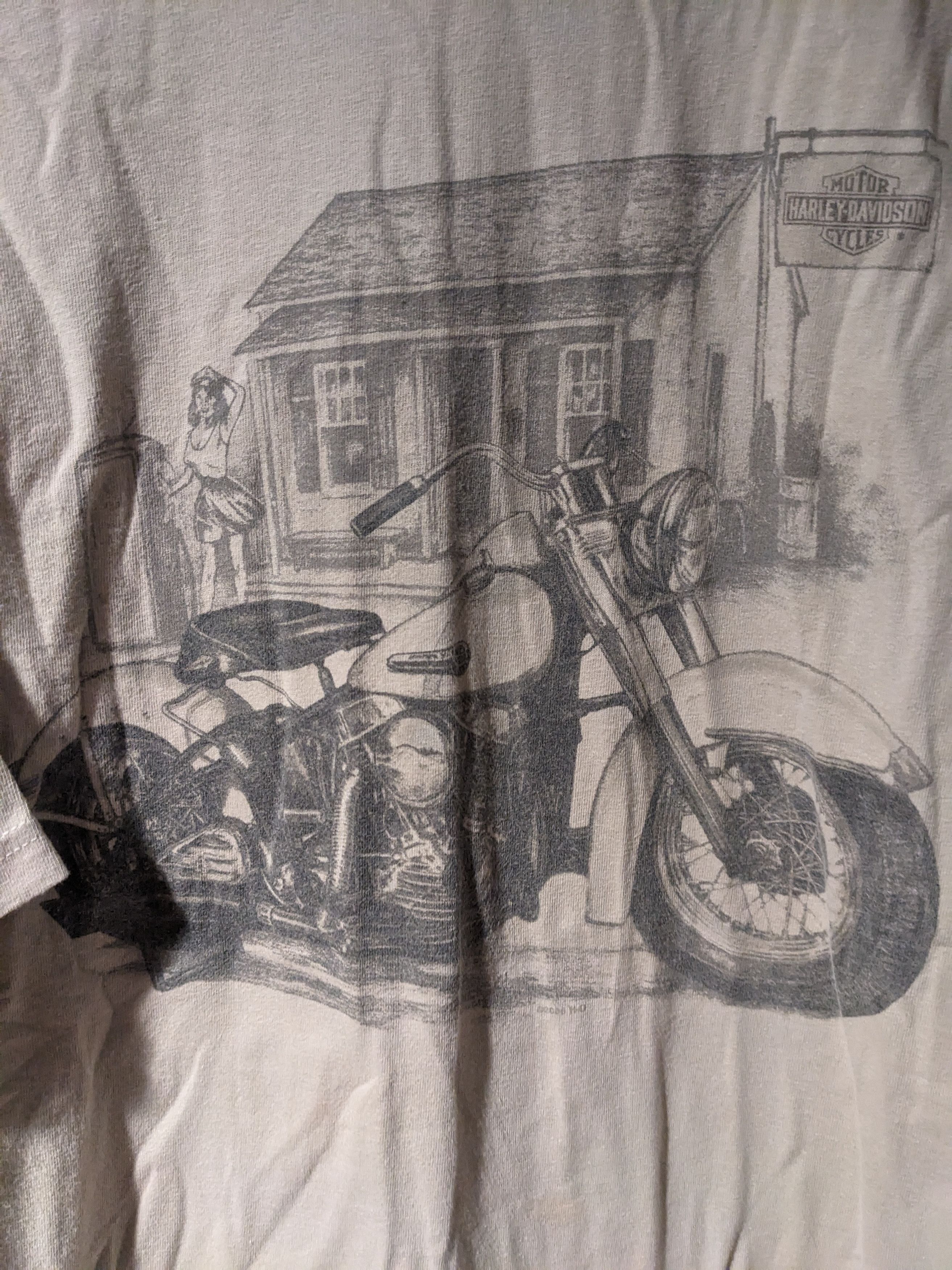 Harley Davidson × Vintage Vintage 2006 Harley Davidson Motorcycle Pin Up Girl T-Shirt Size US XXL / EU 58 / 5 - 5 Thumbnail