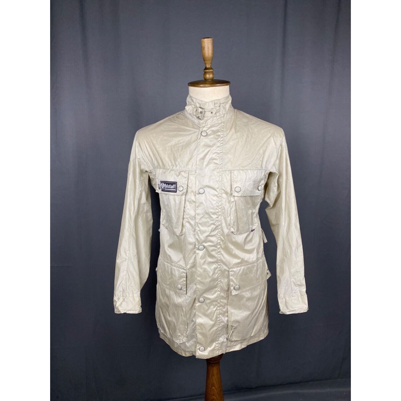 Belstaff Belstaff Men's Beige Silk Multipocket Motorcycle Jacket Size Size US S / EU 44-46 / 1 - 1 Thumbnail