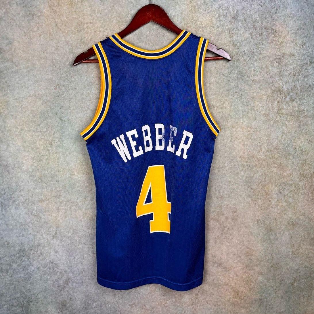 Champion × NBA × Vintage VTG 90s Chris Webber Golden State Warriors Jersey Sz M Blue Size US M / EU 48-50 / 2 - 2 Thumbnail