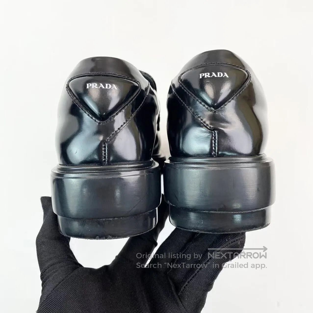 Prada Prada 24SS square-toed triangle Derby loafers| Size US 6.5 / IT 36.5 - 6 Thumbnail