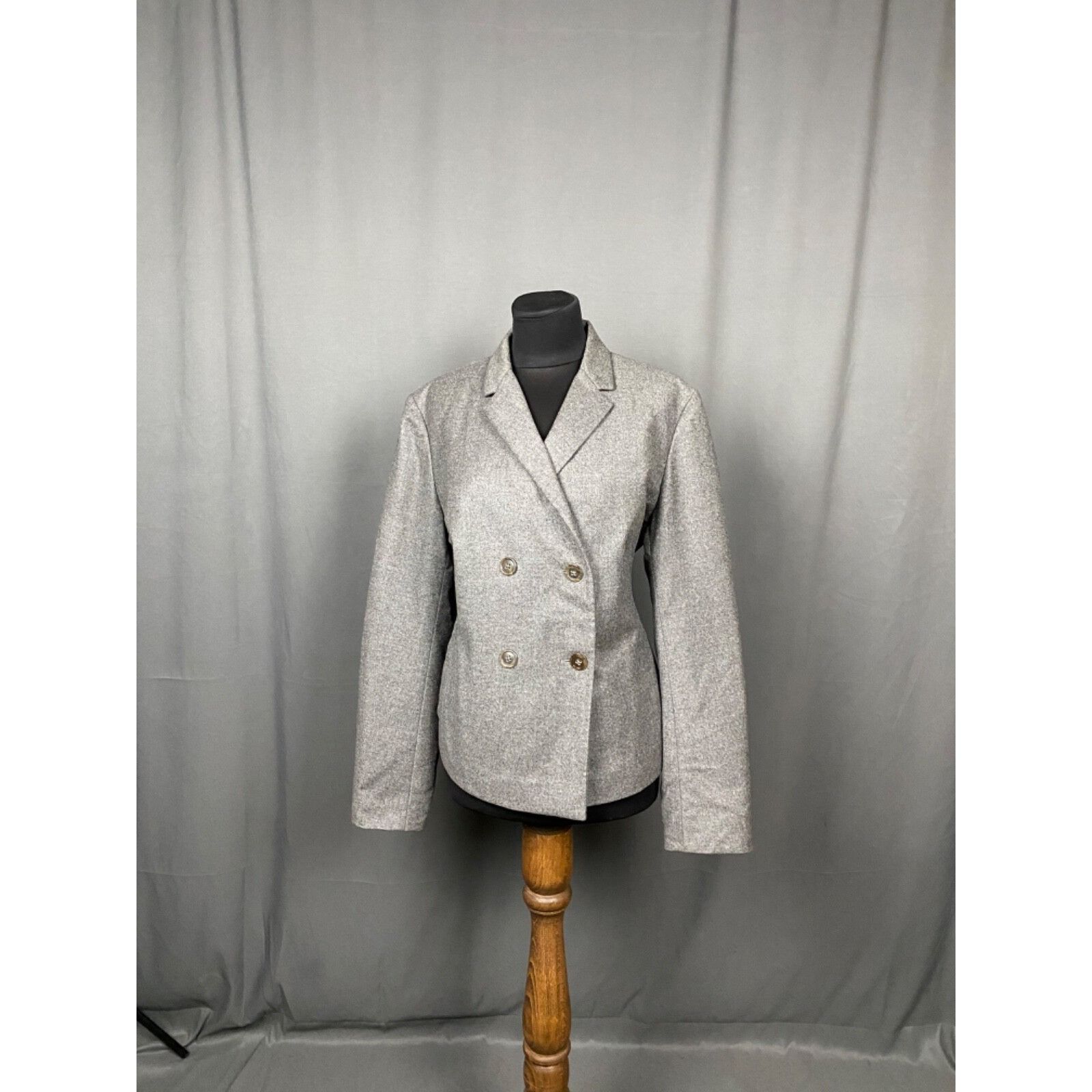 Jil Sander Jil Sander Women's Gray Wool Cashmere Double Breasted Blazer Size M / US 6-8 / IT 42-44 - 3 Thumbnail