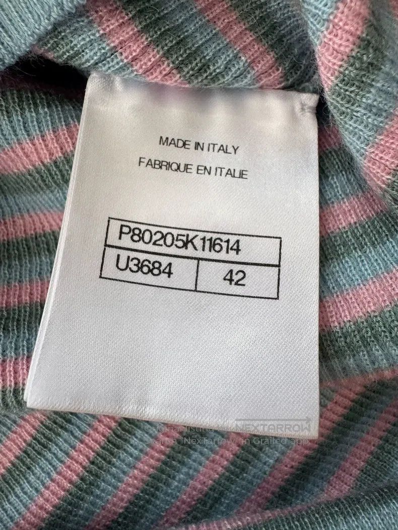Chanel Chanel Purple striped cartoon pattern knitted short sleeve Size M / US 6-8 / IT 42-44 - 6 Thumbnail