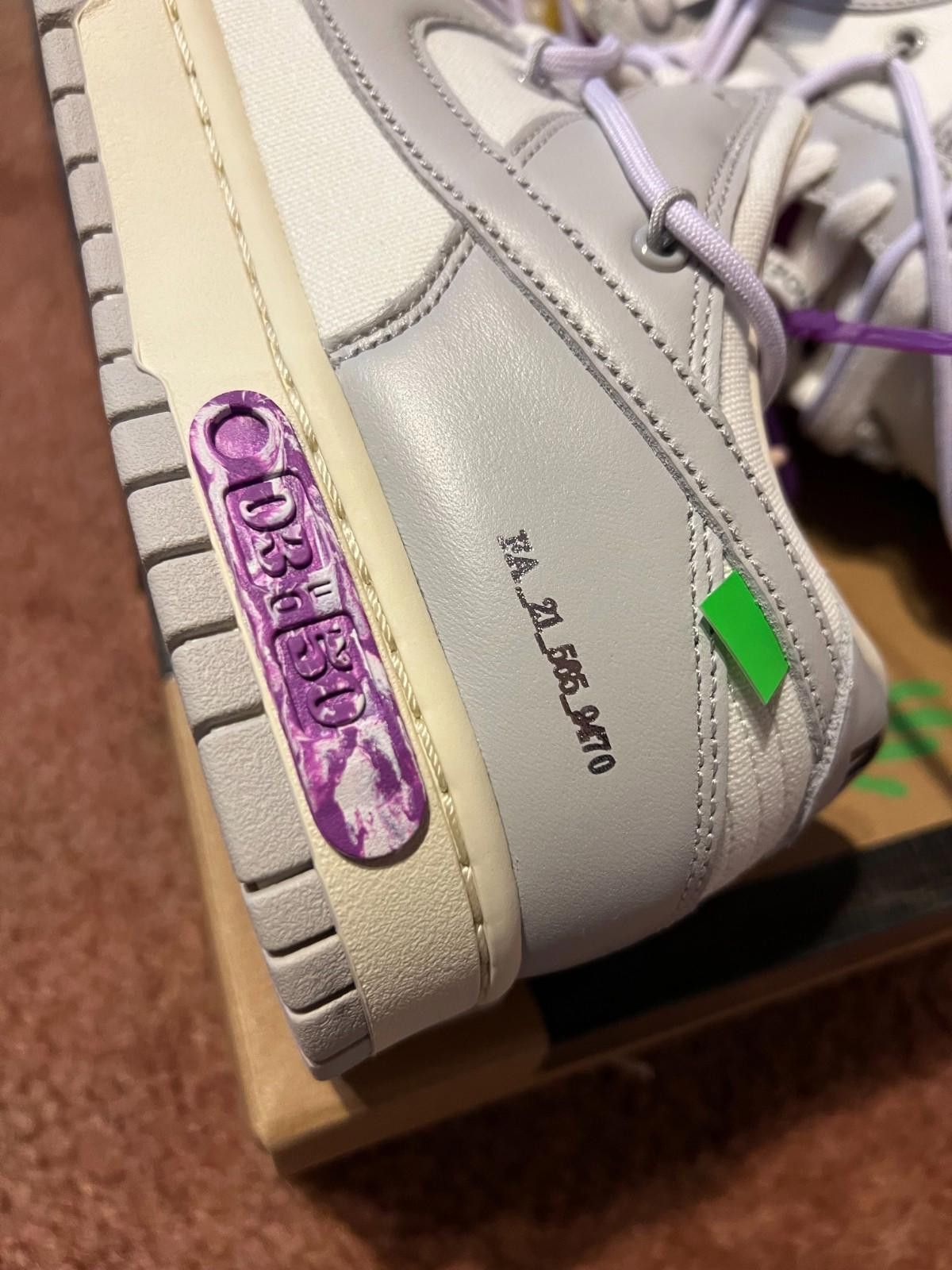 Nike 2021 Nike Off-White Dunk Low 03 of 50 DM1602 118 US10.5 Size US 10.5 / EU 43-44 - 10 Thumbnail
