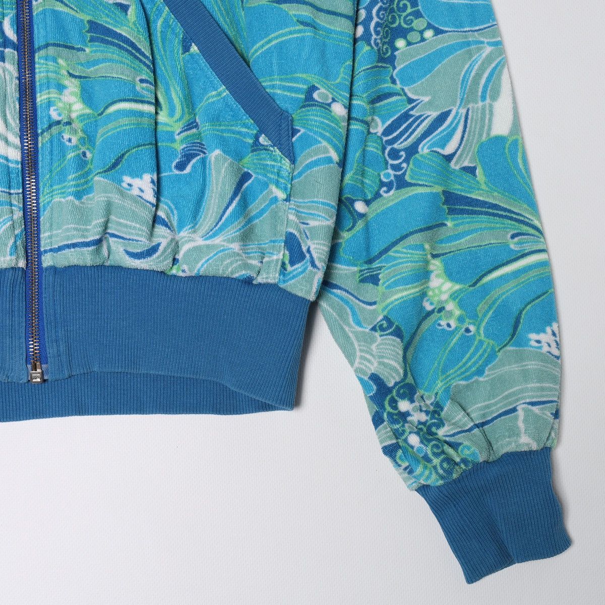 Dolce & Gabbana Dolce Gabbana Printed Flowers Floral Light Blue Zip Hoodie Size XS / US 0-2 / IT 36-38 - 3 Thumbnail
