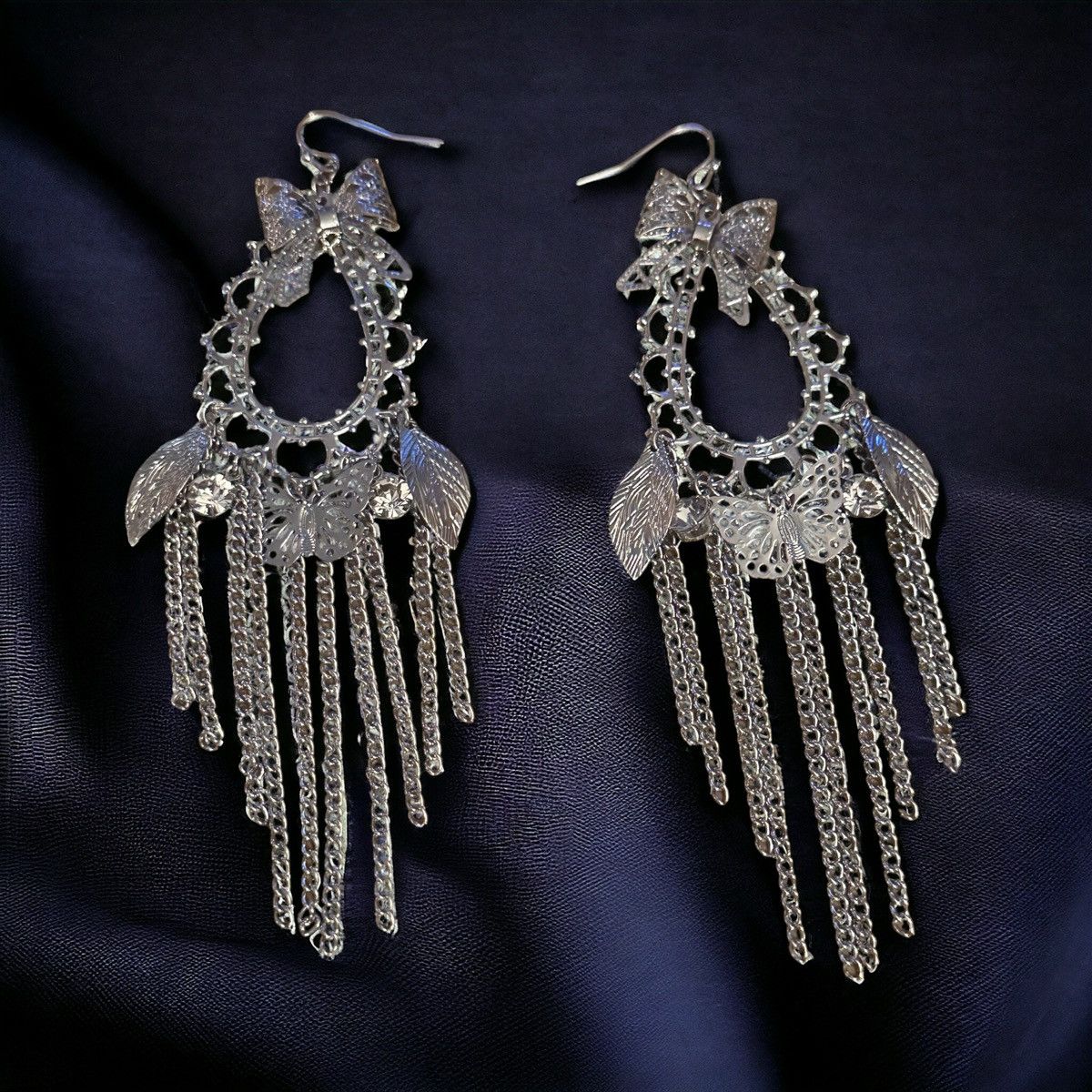 Other Filigree teardrop fringe chandelier earrings Size ONE SIZE - 1 Thumbnail