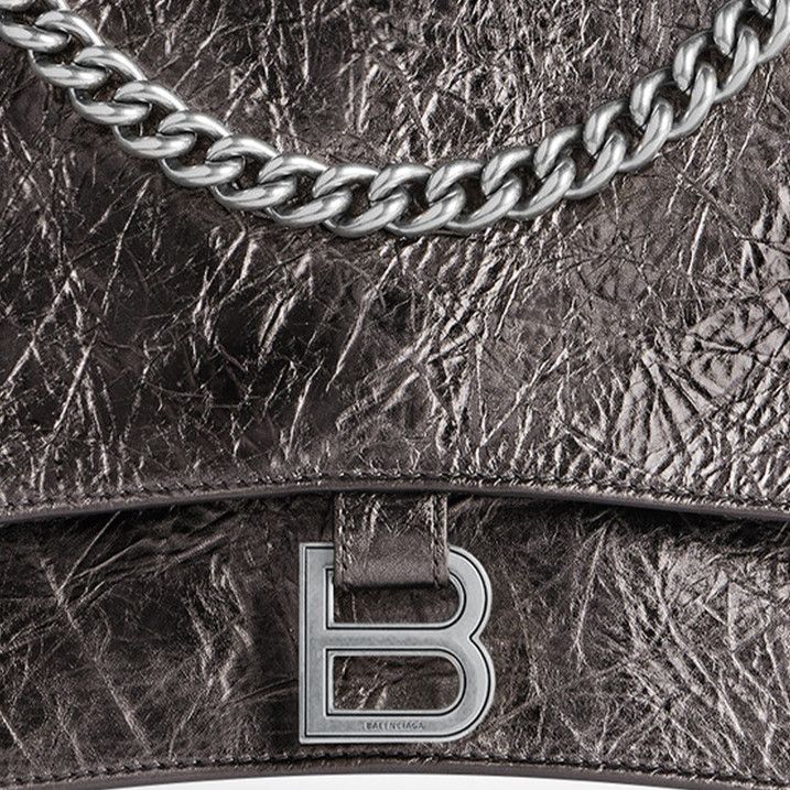 Balenciaga o1la1rc1a0725 Size: OS / Crush Chain Bag Medium in Grey Size ONE SIZE - 6 Thumbnail