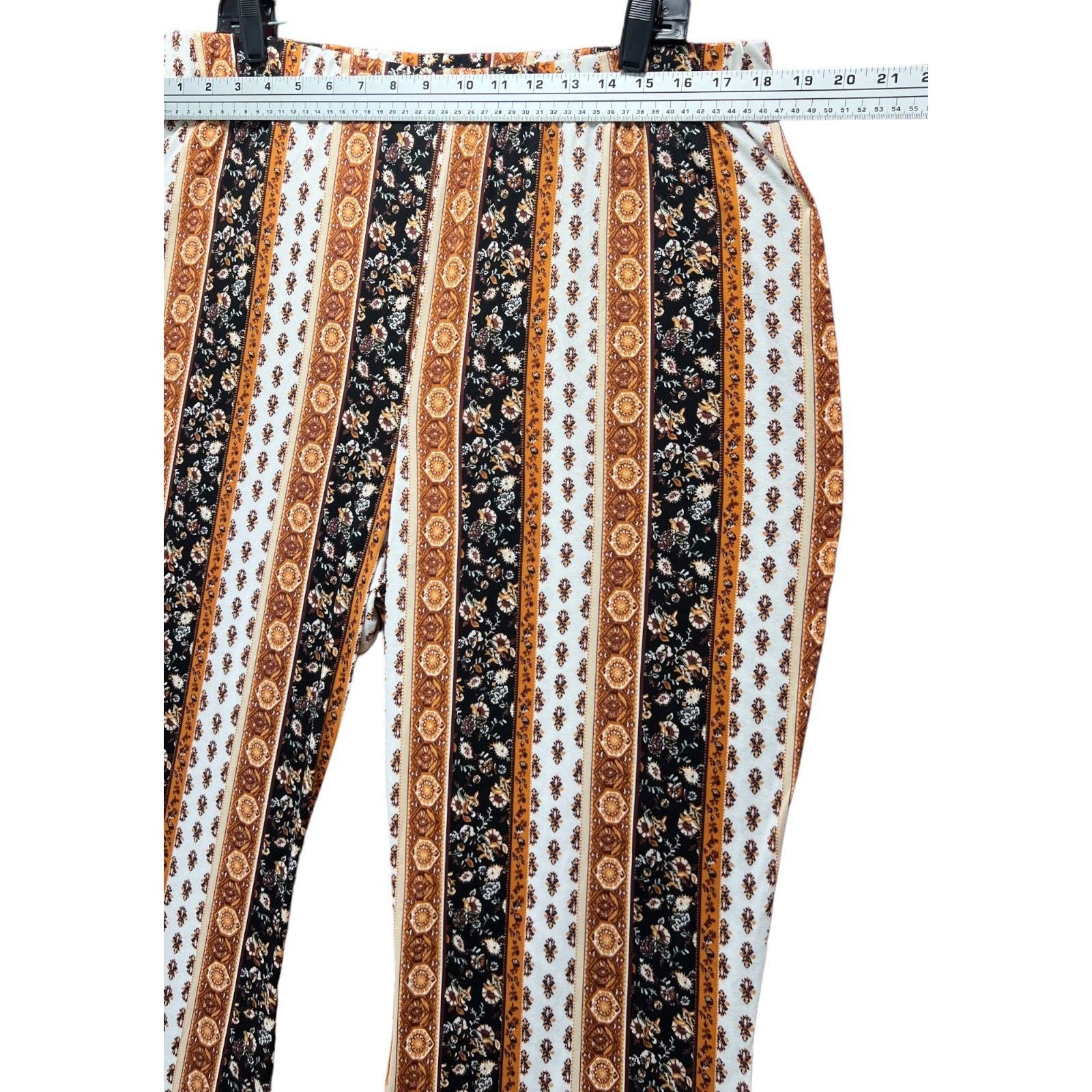 Other Rue + - Women's Flared Stretch Pants - With/Brown - 2X Size 36" / US 14 / IT 50 - 5 Thumbnail