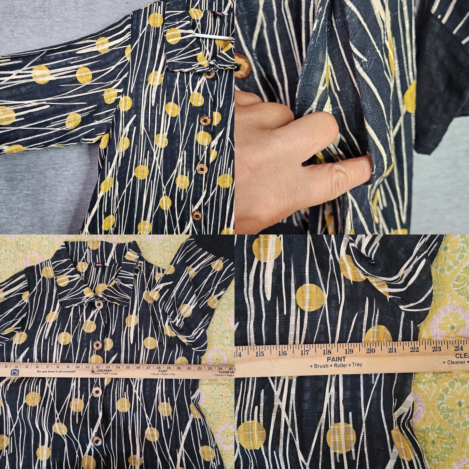 Vintage Cupcake Lagenlook Women's Abstract Printed Dress Sz L Size L / US 10 / IT 46 - 8 Thumbnail