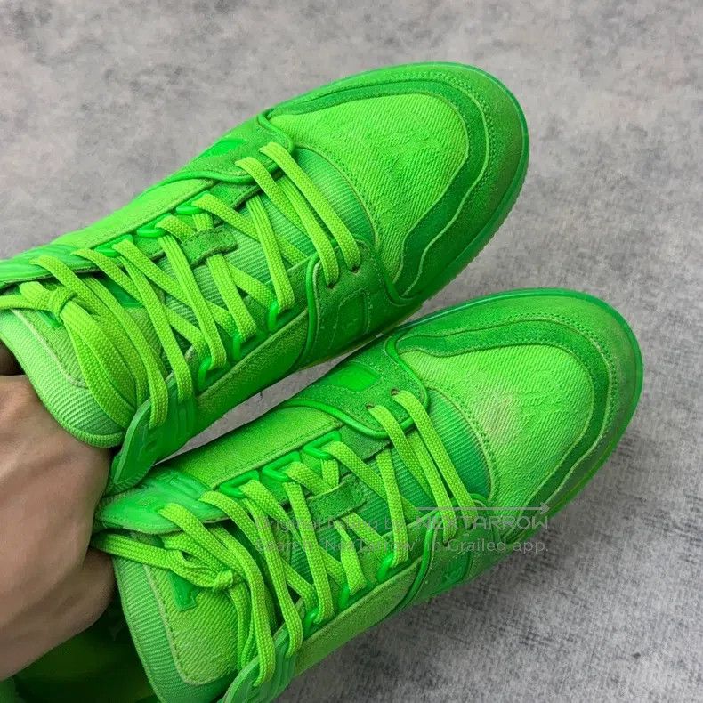 Louis Vuitton Louis Vuitton Trainer Monogram Denim Fluorescent Green sho Size US 7.5 / EU 40-41 - 6 Thumbnail