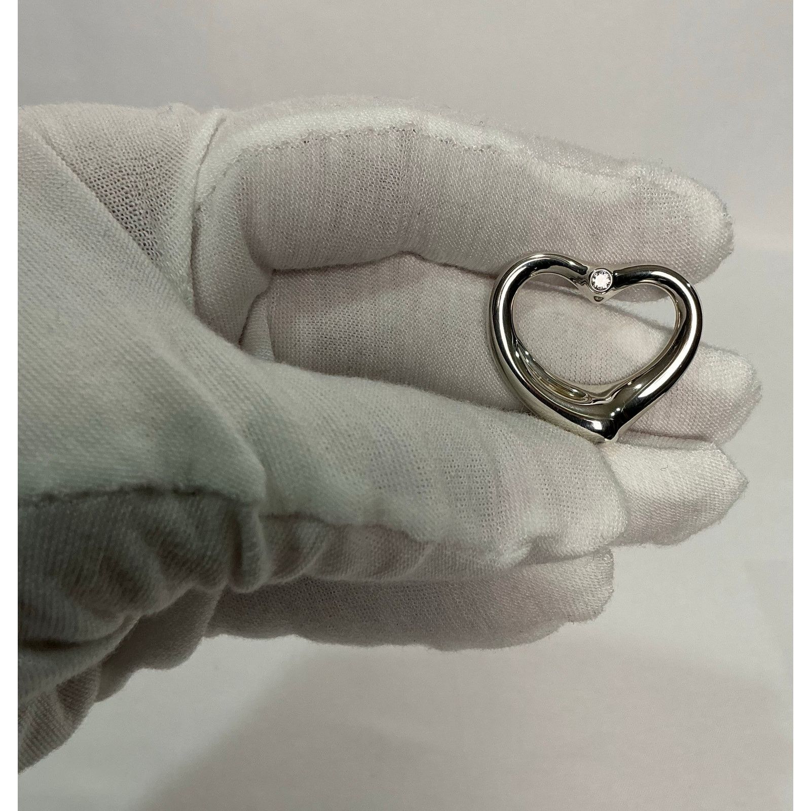 Tiffany & Co. Tiffany & Co diamond open heart pendant silver Elsa Peretti Size ONE SIZE - 2 Thumbnail