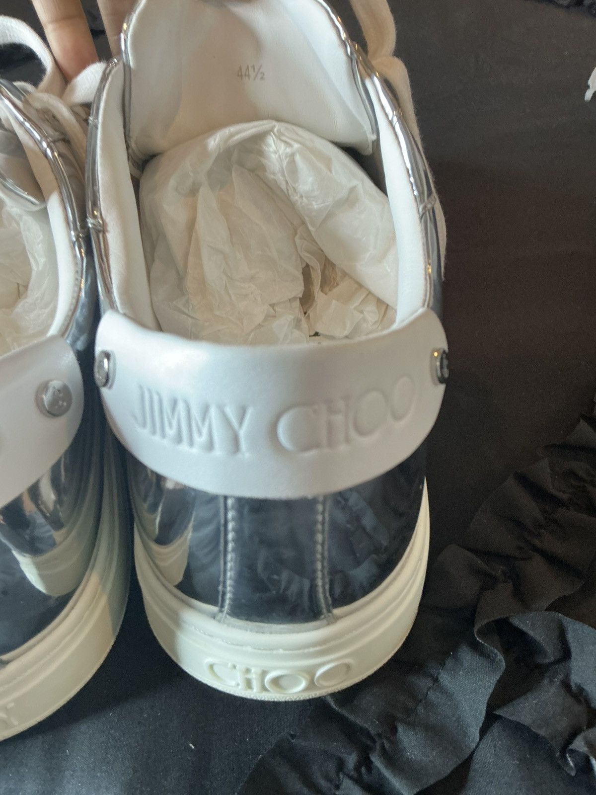 Jimmy Choo JIMMY CHOO ROME/M Logo Low-Tops – Metallic Silver Size US 11.5 / EU 44-45 - 9 Thumbnail