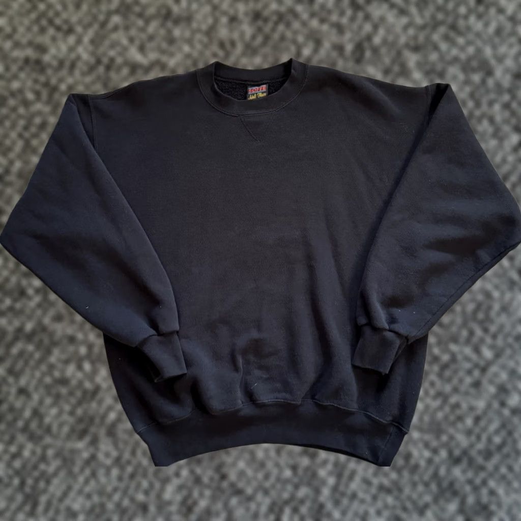 Soffe VINTAGE Soffe Sweatshirt Adult Fleece Black Crewneck Single V Sz L USA Made 80s Mens Size US L / EU 52-54 / 3 - 1 Thumbnail