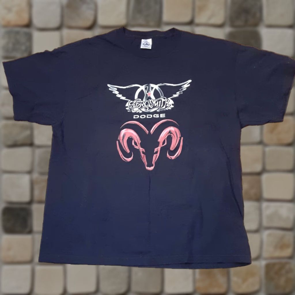 Vintage VINTAGE Aerosmith Dodge Ram T-Shirt Black XL Delta Pro Weight Rams Head Mens Short Sleeve Graphic Pattern 29in Long 23in Pit to Pit Size US XL / EU 56 / 4 - 1 Thumbnail