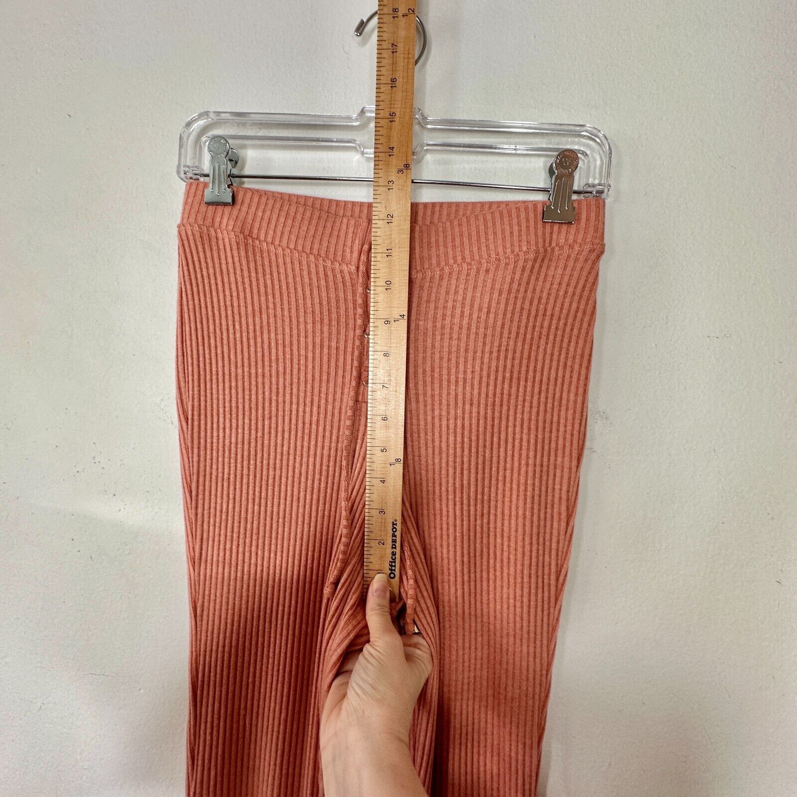Topshop NWT Topshop Peach Ribbed Flare Leg Lace-Up Tie Legging Pant Size 28" / US 6 / IT 42 - 13 Thumbnail