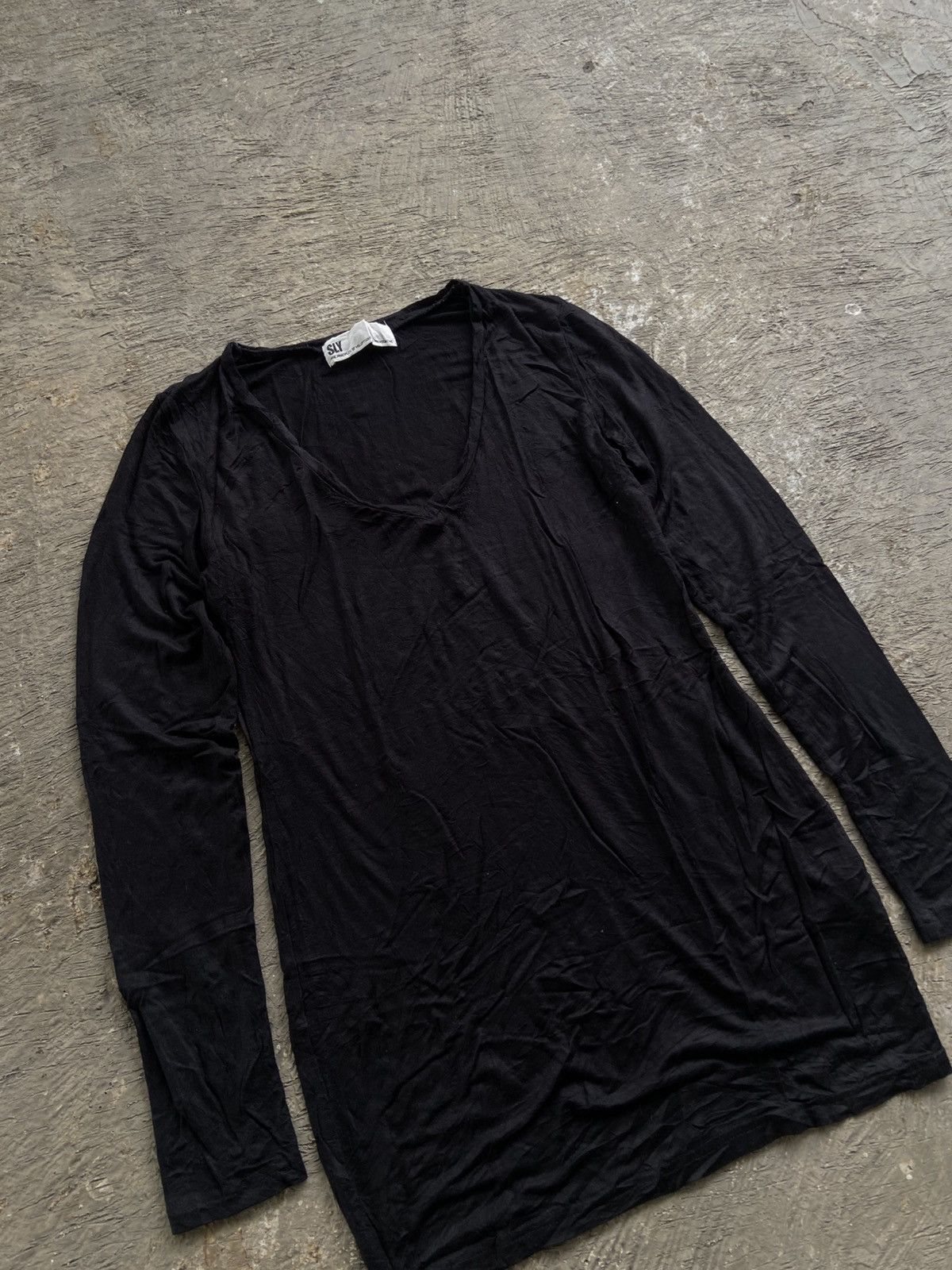 Japanese Brand 2000s SLY - Vkei Style Vneck Long Sleeve T-Shirt Size S / US 4 / IT 40 - 2 Thumbnail