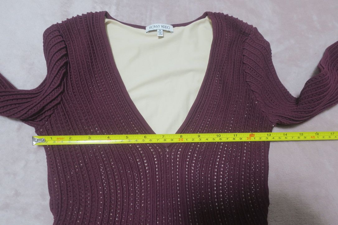Ronny Kobo Burgundy Pencil Dress Size S / US 4 / IT 40 - 4 Thumbnail