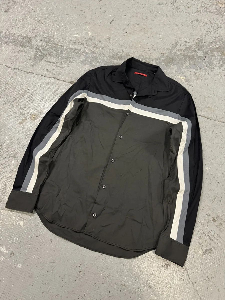 Prada SS2008 Prada Lined Black Grey Shirt Size US M / EU 48-50 / 2 - 2 Thumbnail