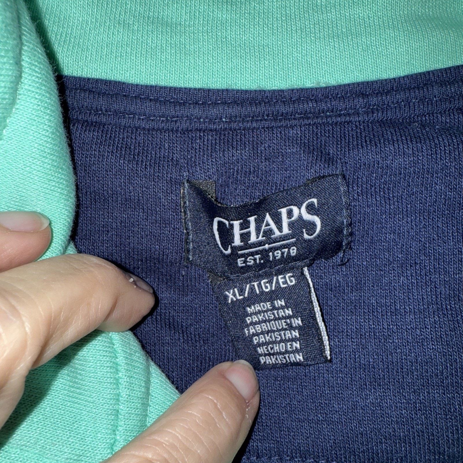 Chaps Chaps Color Block Fleece 1/4 Zip Sweatshirt XL Coastal Y2K Size US XL / EU 56 / 4 - 7 Thumbnail